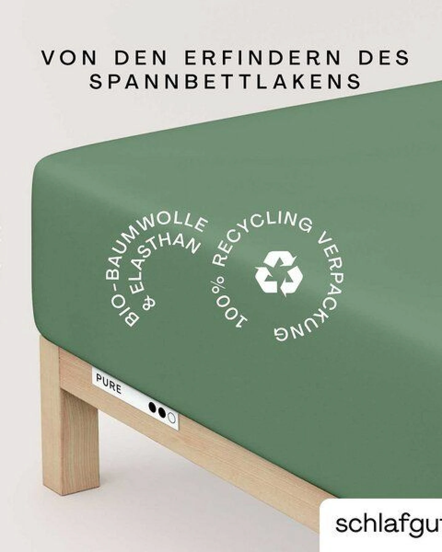 Schlafgut Boxspring Spannbettlaken Pure 95% Biobaumwolle, 5% Elasthan - Matratzenhöhe bis 40cm – Ansicht 3