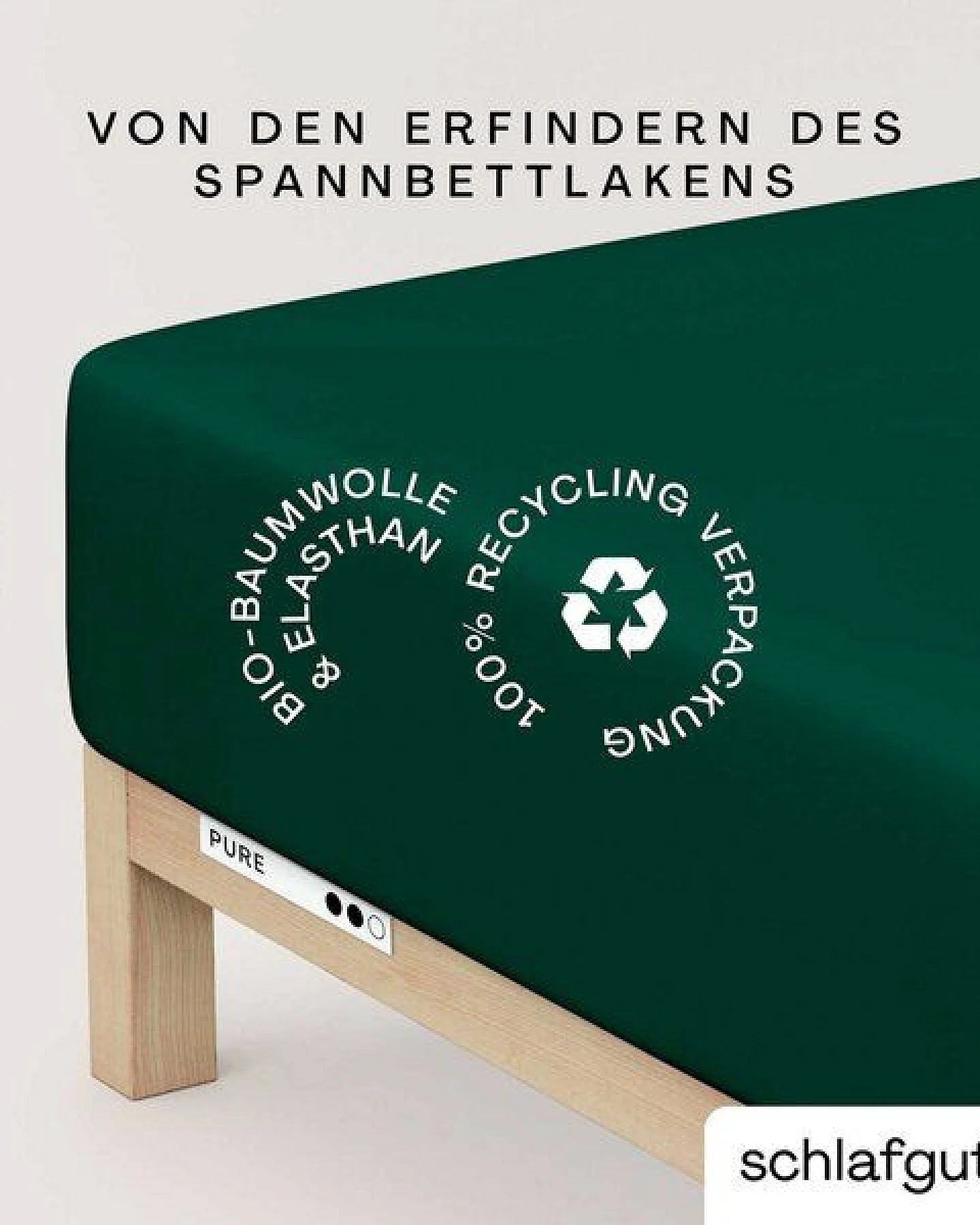 Schlafgut Boxspring Spannbettlaken Pure 95% Biobaumwolle, 5% Elasthan - Matratzenhöhe bis 40cm – Ansicht 3