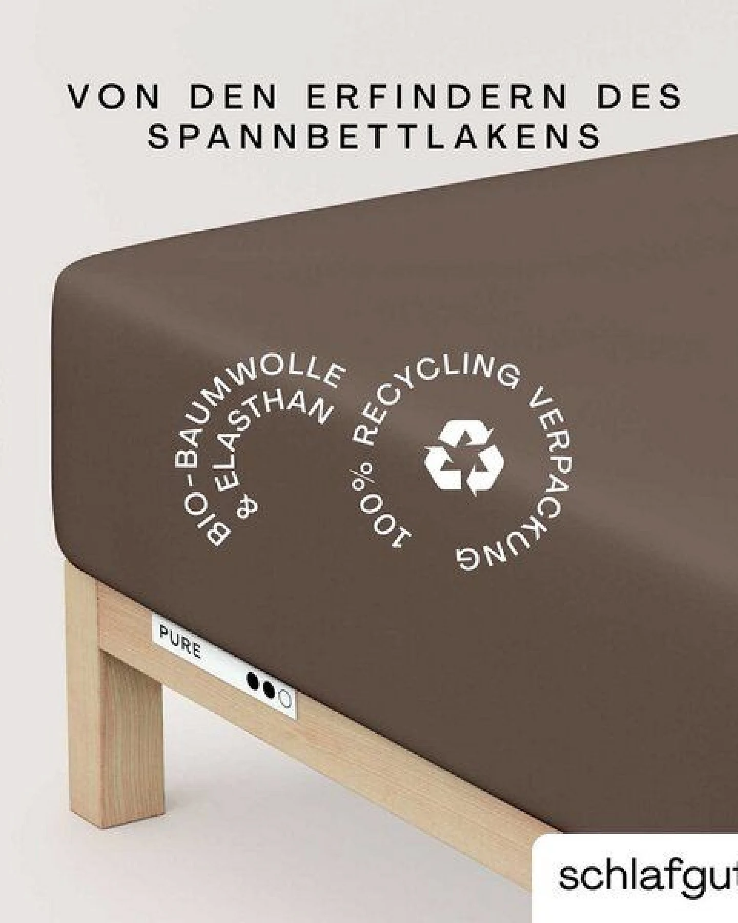 Schlafgut Boxspring Spannbettlaken Pure 95% Biobaumwolle, 5% Elasthan - Matratzenhöhe bis 40cm – Ansicht 3