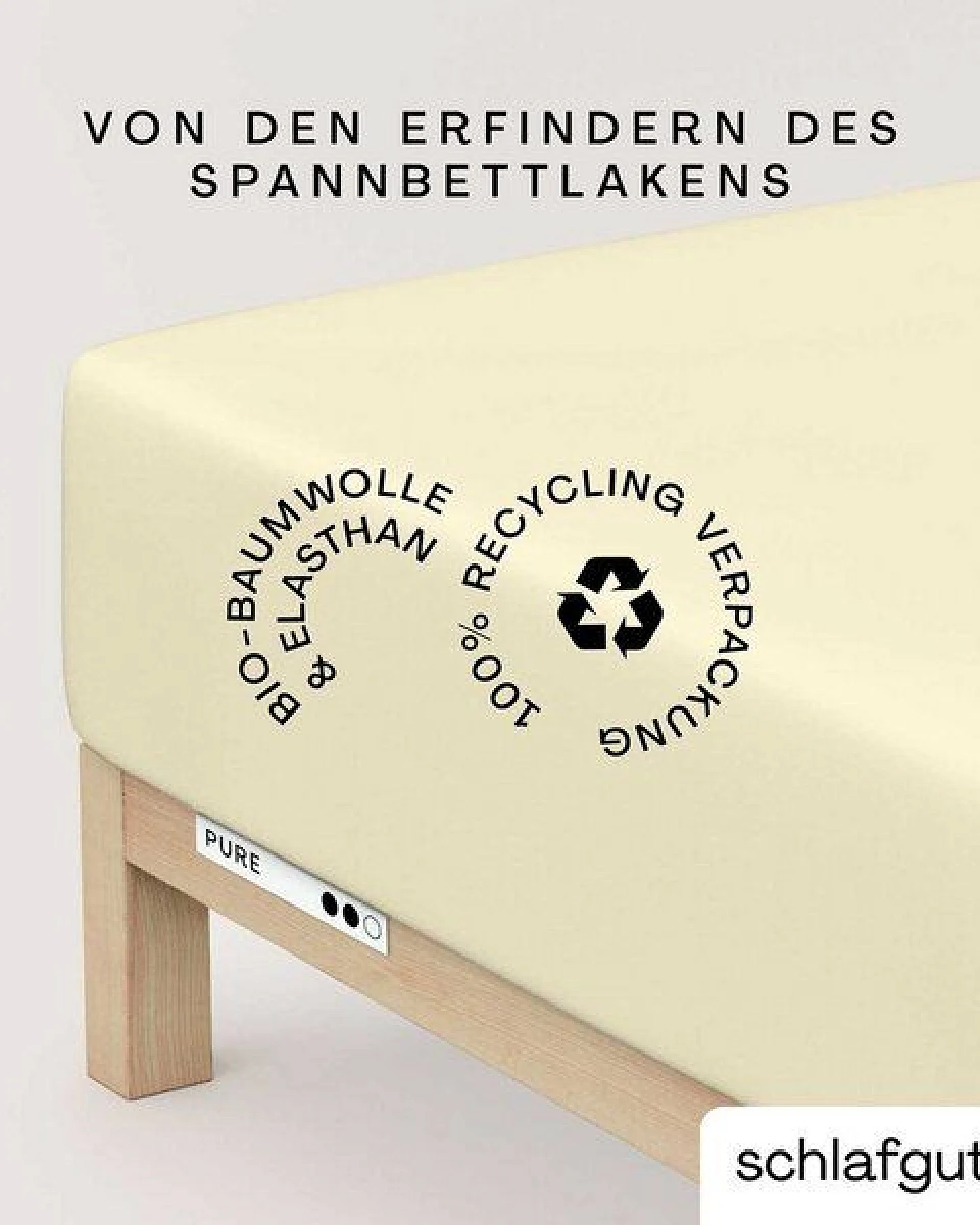 Schlafgut Boxspring Spannbettlaken Pure 95% Biobaumwolle, 5% Elasthan - Matratzenhöhe bis 40cm – Ansicht 3