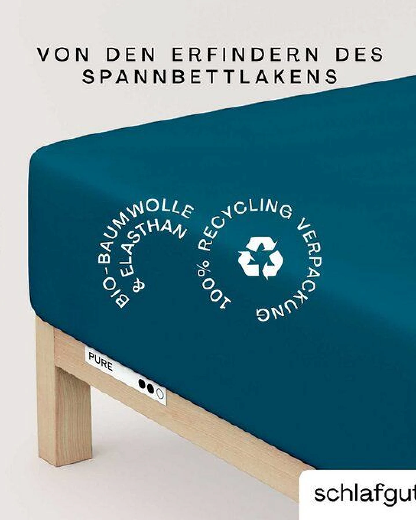 Schlafgut Boxspring Spannbettlaken Pure 95% Biobaumwolle, 5% Elasthan - Matratzenhöhe bis 40cm – Ansicht 3