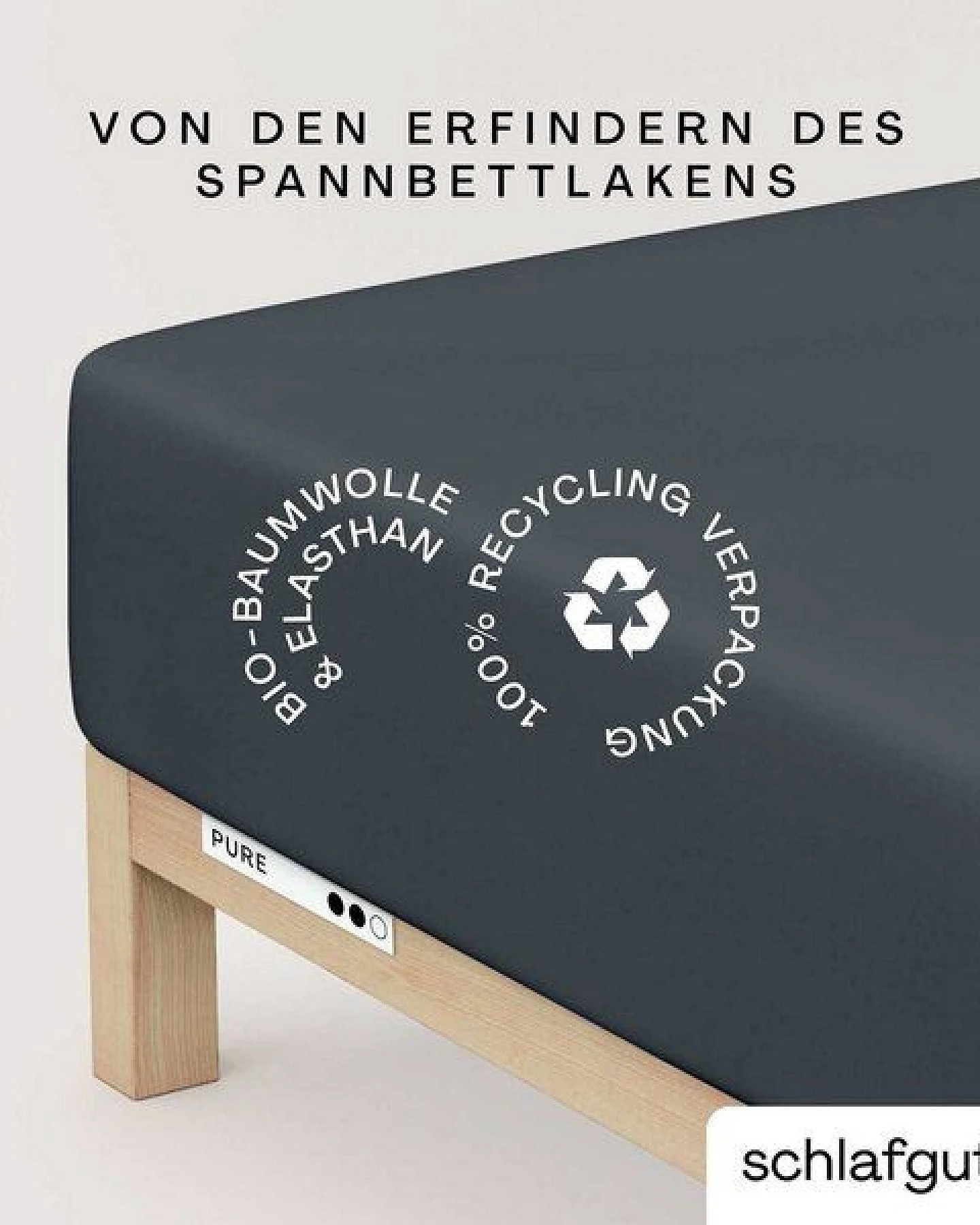 Schlafgut Boxspring Spannbettlaken Pure 95% Biobaumwolle, 5% Elasthan - Matratzenhöhe bis 40cm – Ansicht 3