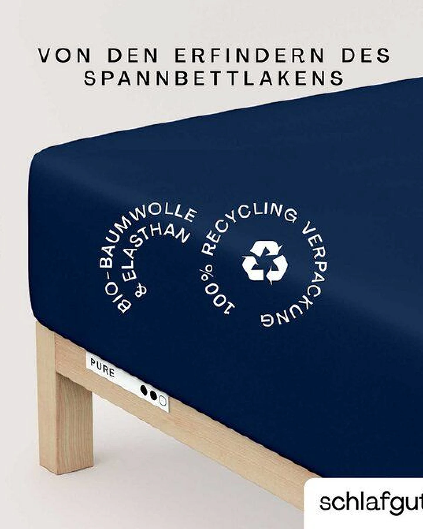 Schlafgut Boxspring Spannbettlaken Pure 95% Biobaumwolle, 5% Elasthan - Matratzenhöhe bis 40cm – Ansicht 3