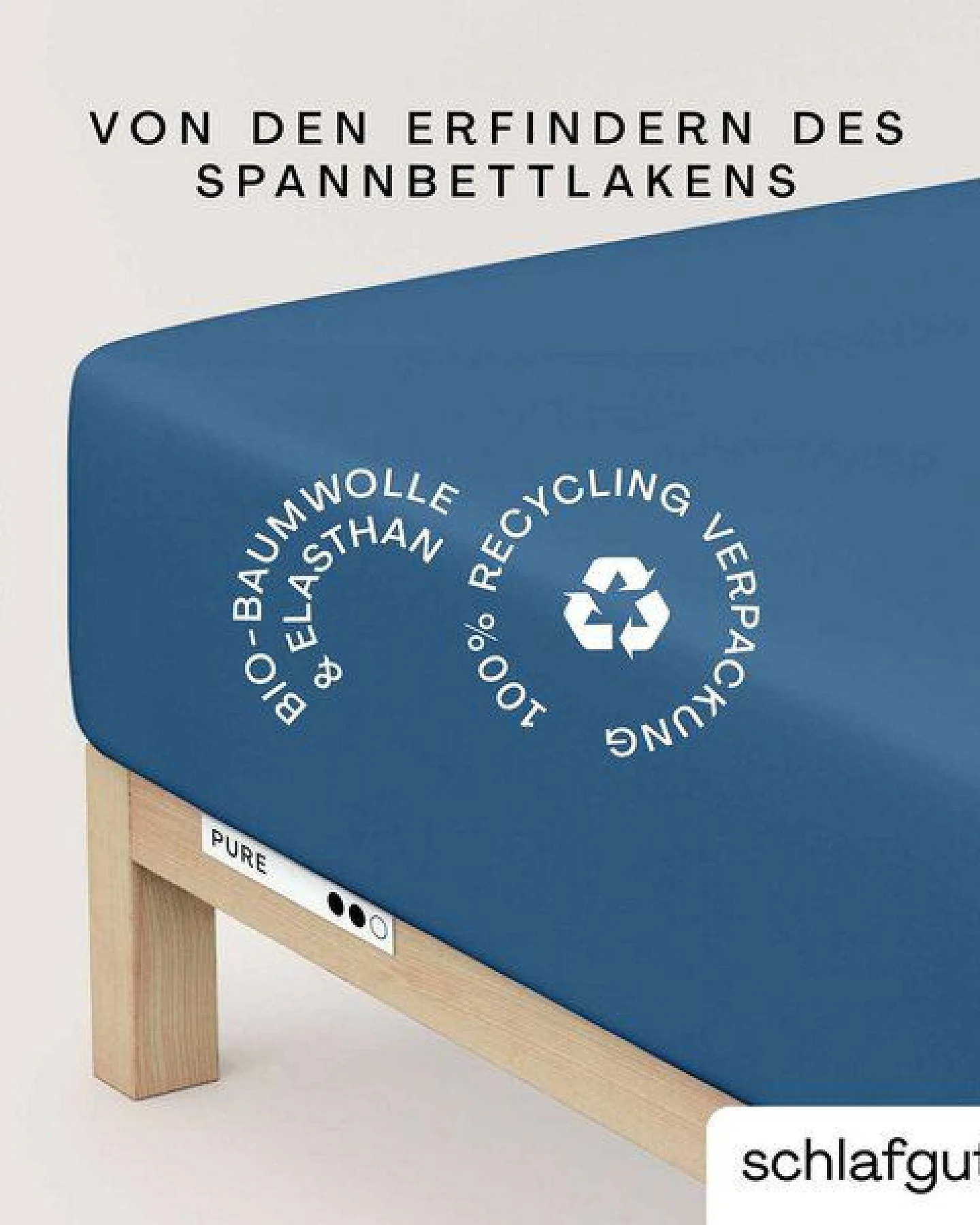 Schlafgut Boxspring Spannbettlaken Pure 95% Biobaumwolle, 5% Elasthan - Matratzenhöhe bis 40cm – Ansicht 3