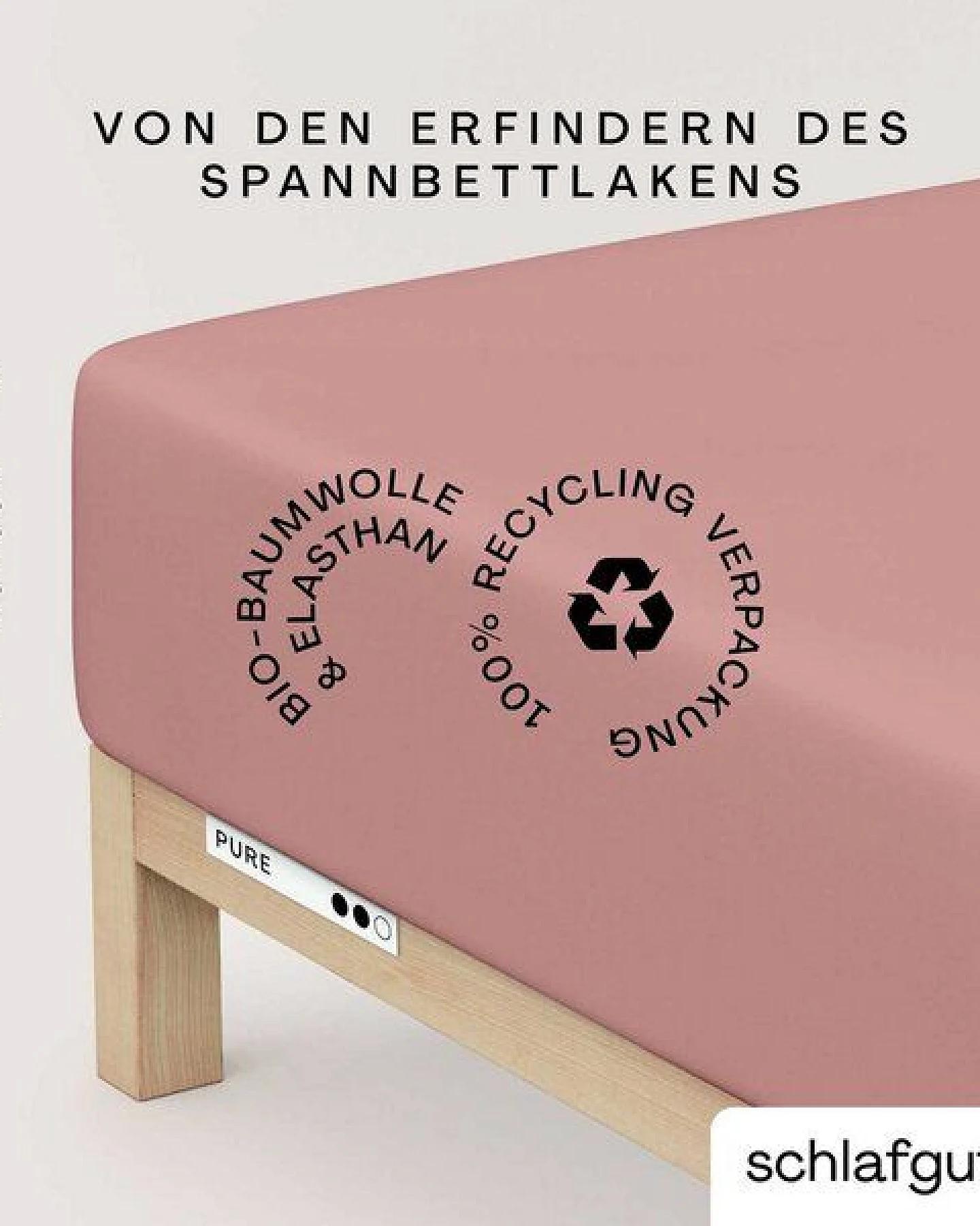 Schlafgut Boxspring Spannbettlaken Pure 95% Biobaumwolle, 5% Elasthan - Matratzenhöhe bis 40cm – Ansicht 3