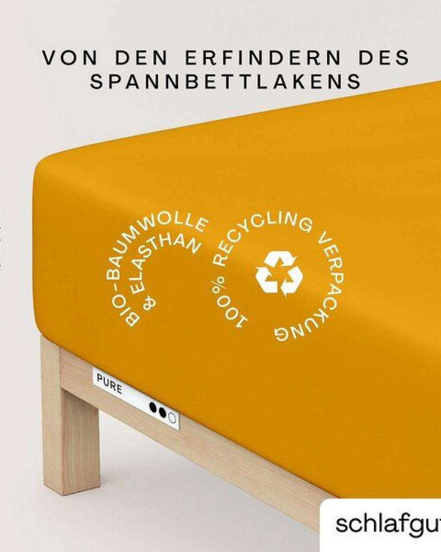 Schlafgut Boxspring Spannbettlaken Pure 95% Biobaumwolle, 5% Elasthan - Matratzenhöhe bis 40cm – Ansicht 3