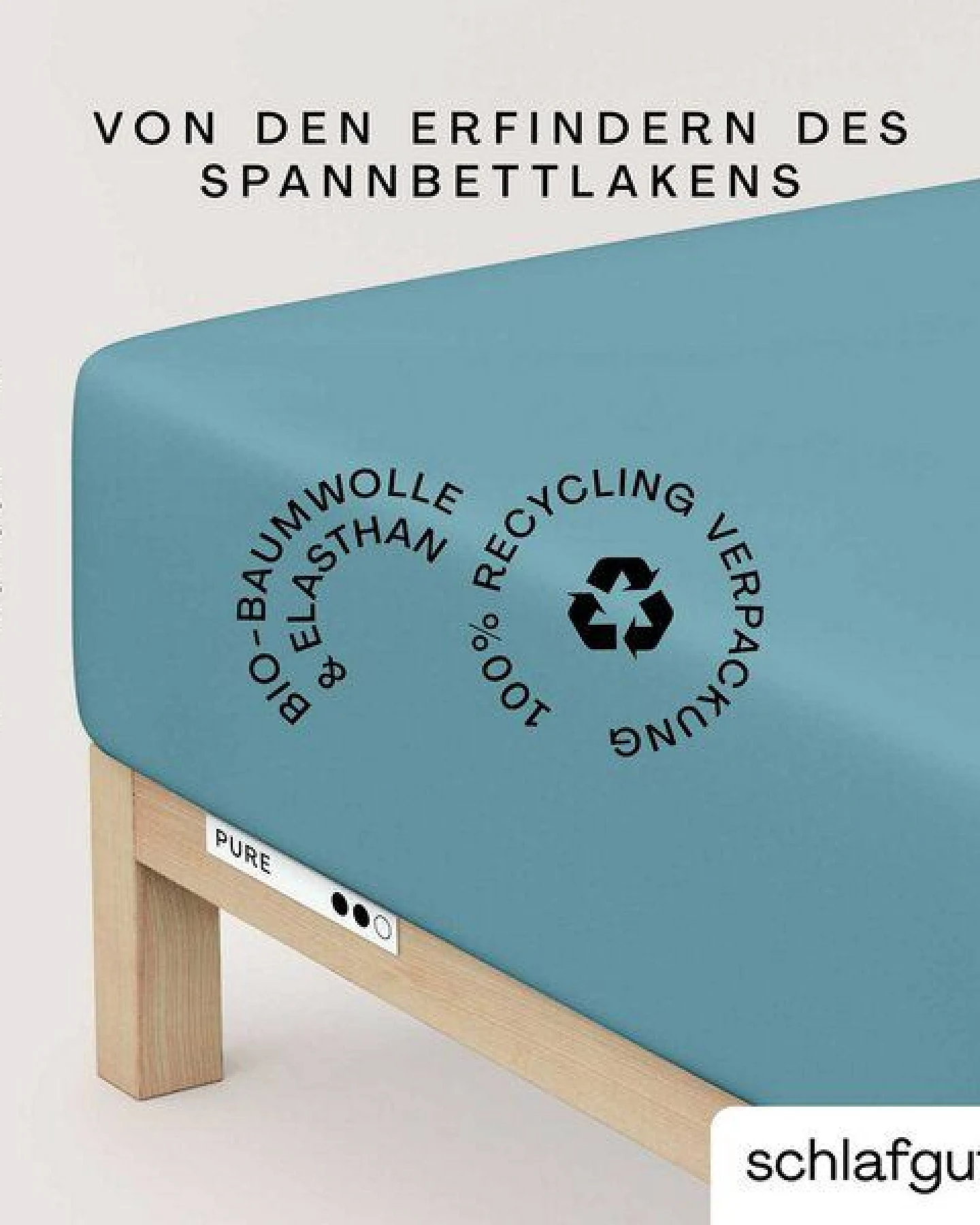 Schlafgut Boxspring Spannbettlaken Pure 95% Biobaumwolle, 5% Elasthan - Matratzenhöhe bis 40cm – Ansicht 3