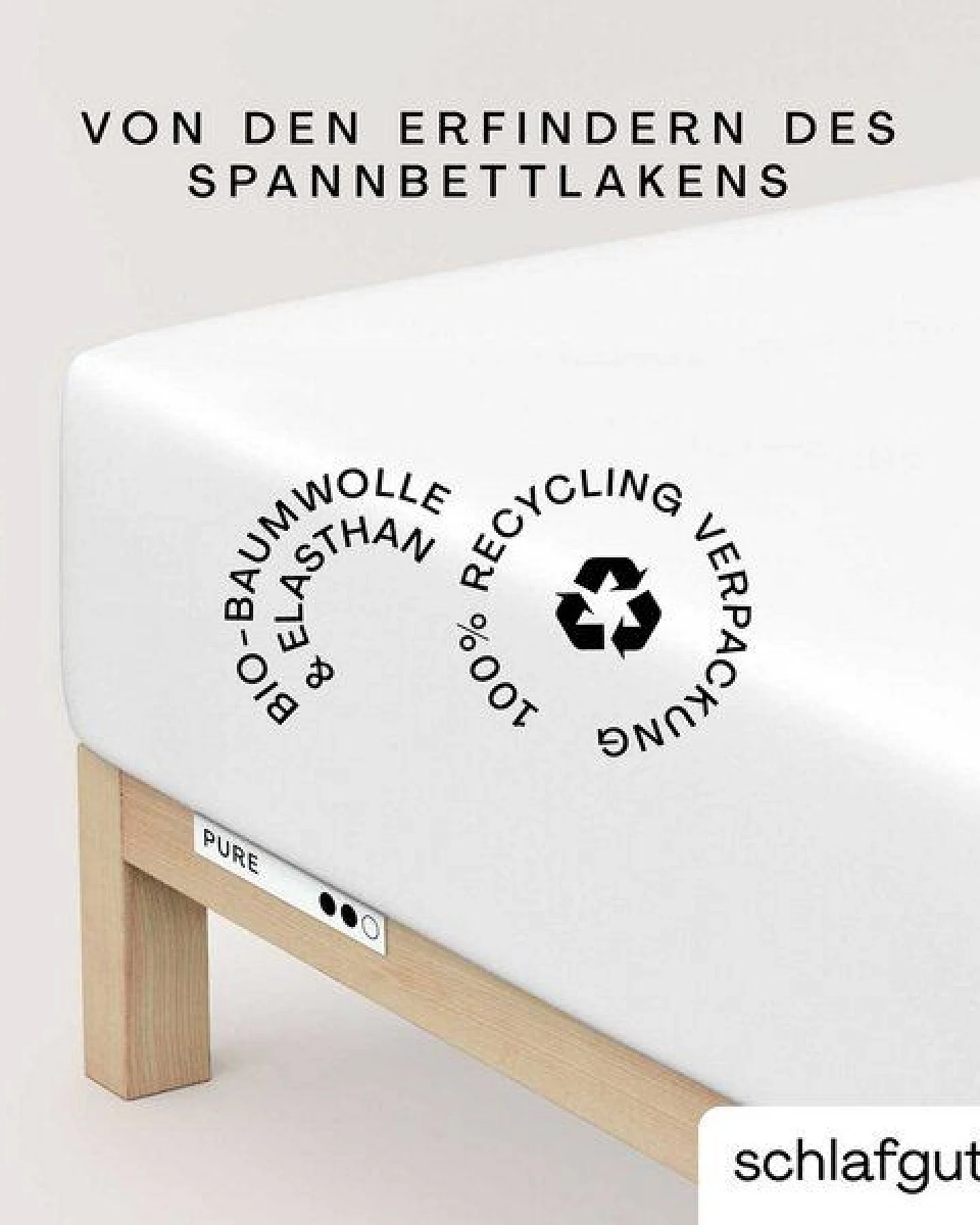 Schlafgut Boxspring Spannbettlaken Pure 95% Biobaumwolle, 5% Elasthan - Matratzenhöhe bis 40cm – Ansicht 3