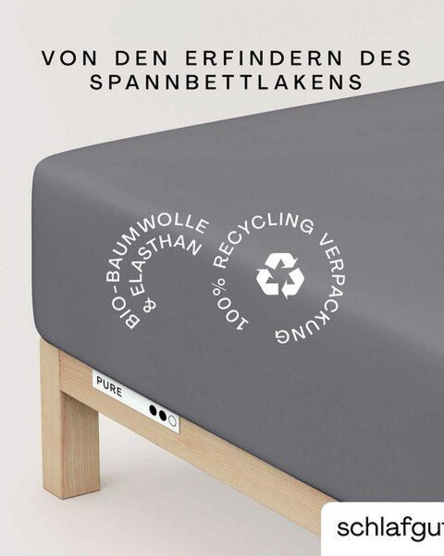 Schlafgut Boxspring Spannbettlaken Pure 95% Biobaumwolle, 5% Elasthan - Matratzenhöhe bis 40cm – Ansicht 3