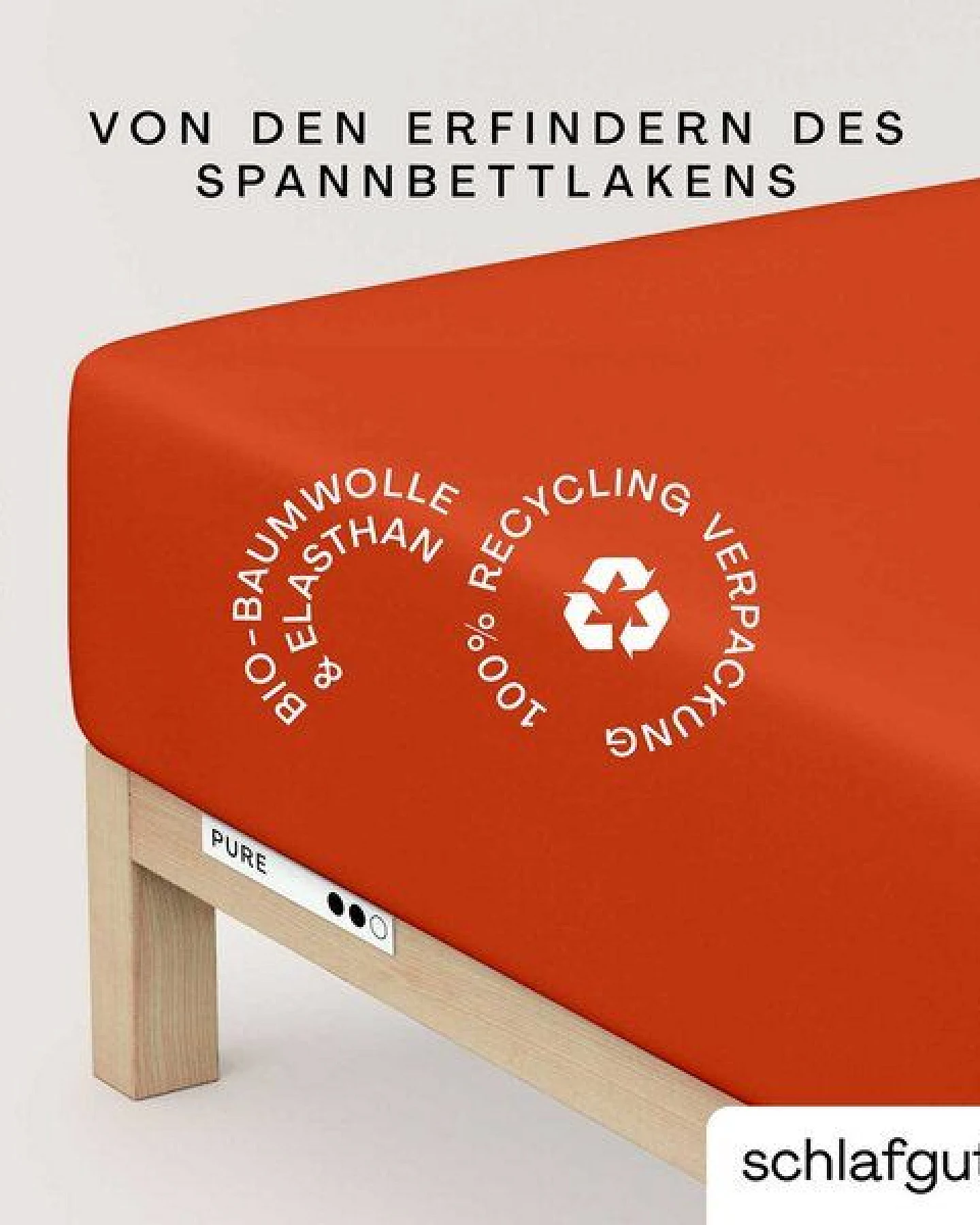 Schlafgut Boxspring Spannbettlaken Pure 95% Biobaumwolle, 5% Elasthan - Matratzenhöhe bis 40cm – Ansicht 3