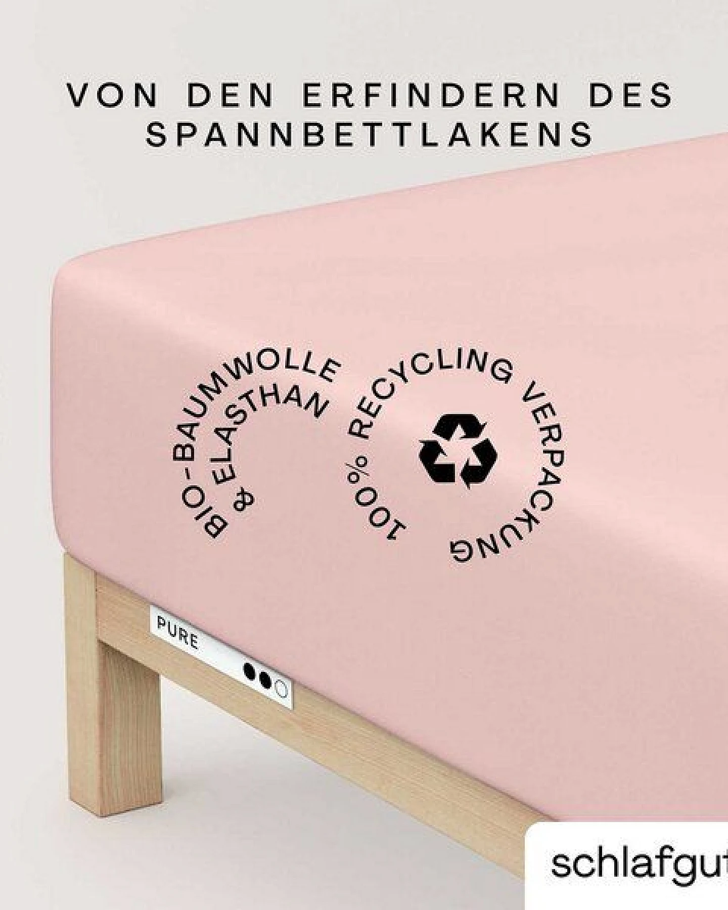 Schlafgut Boxspring Spannbettlaken Pure 95% Biobaumwolle, 5% Elasthan - Matratzenhöhe bis 40cm – Ansicht 3