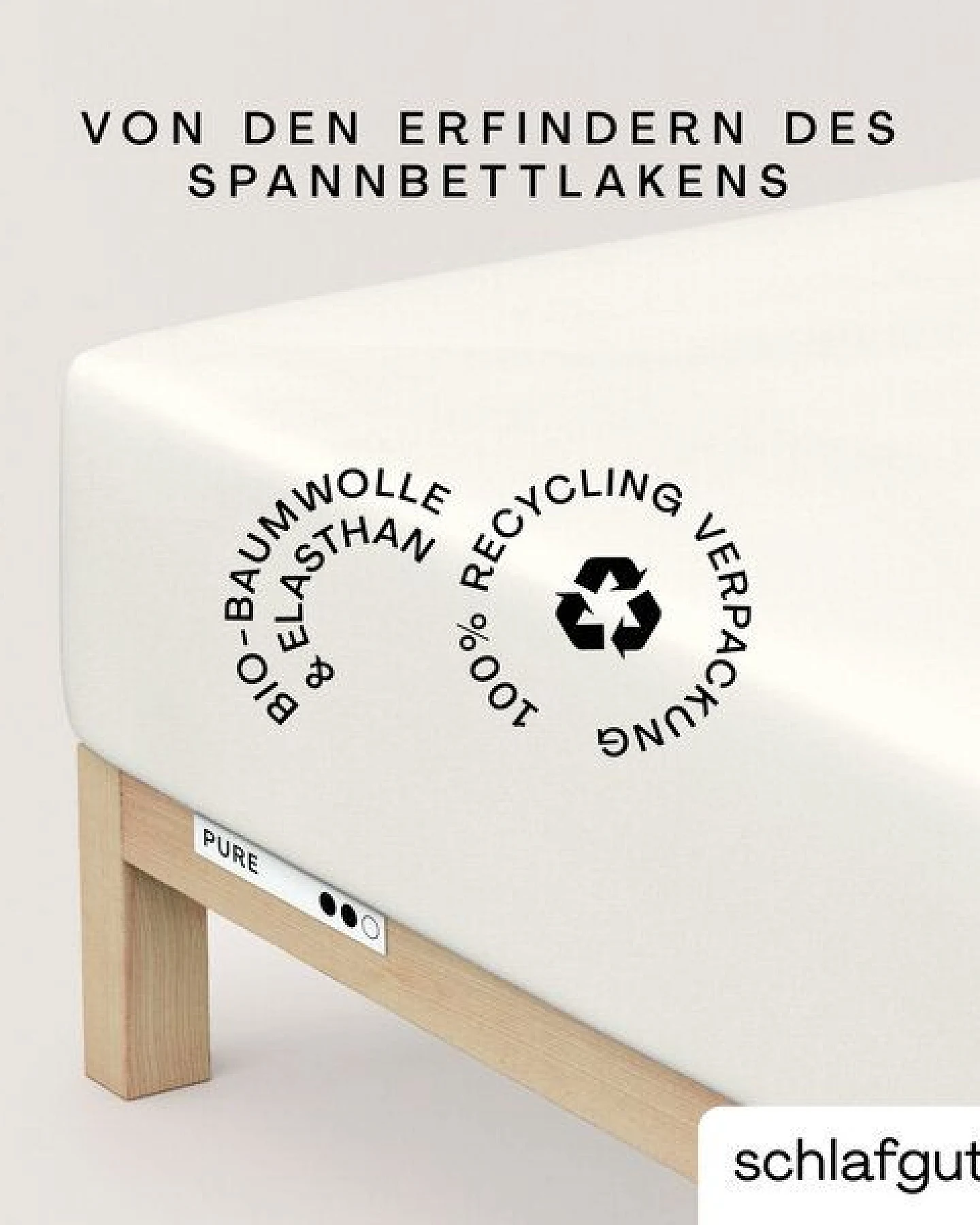 Schlafgut Boxspring Spannbettlaken Pure 95% Biobaumwolle, 5% Elasthan - Matratzenhöhe bis 40cm – Ansicht 3