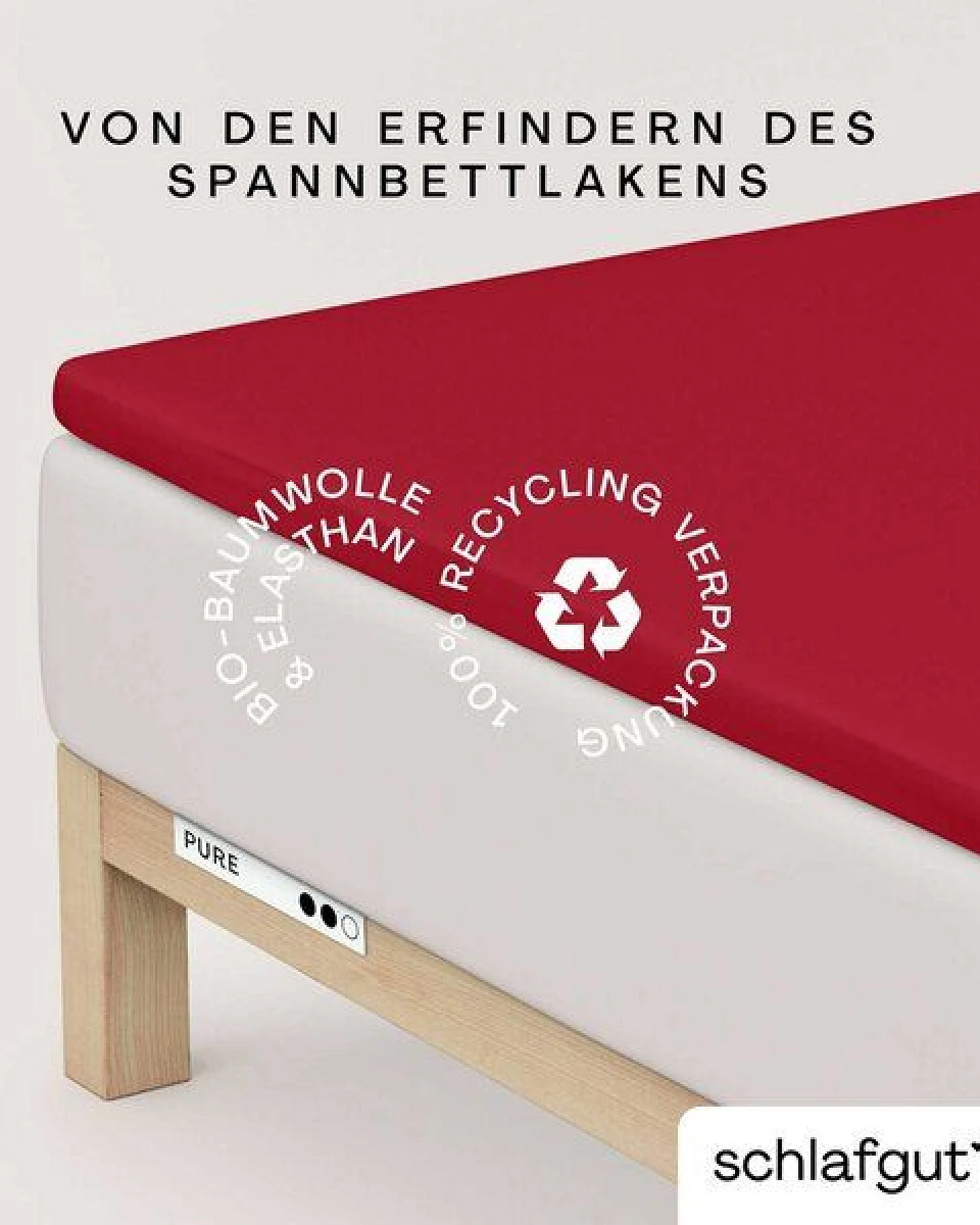 Schlafgut Topper Spannbettlaken Pure - 95% Biobaumwolle, 5% Elasthan - Matratzenhöhe bis 10cm – Ansicht 3