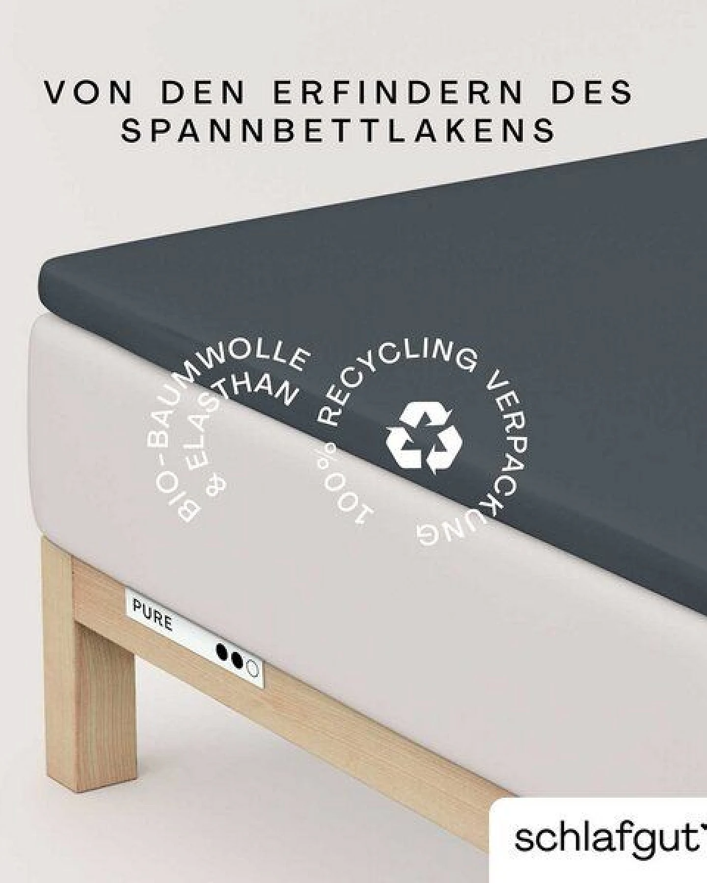 Schlafgut Topper Spannbettlaken Pure - 95% Biobaumwolle, 5% Elasthan - Matratzenhöhe bis 10cm – Ansicht 3