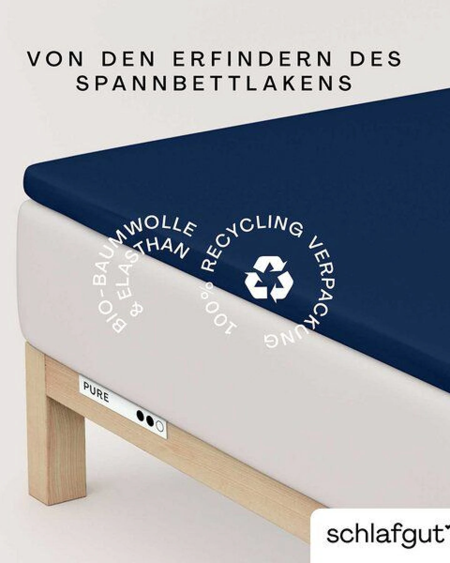 Schlafgut Topper Spannbettlaken Pure - 95% Biobaumwolle, 5% Elasthan - Matratzenhöhe bis 10cm – Ansicht 3