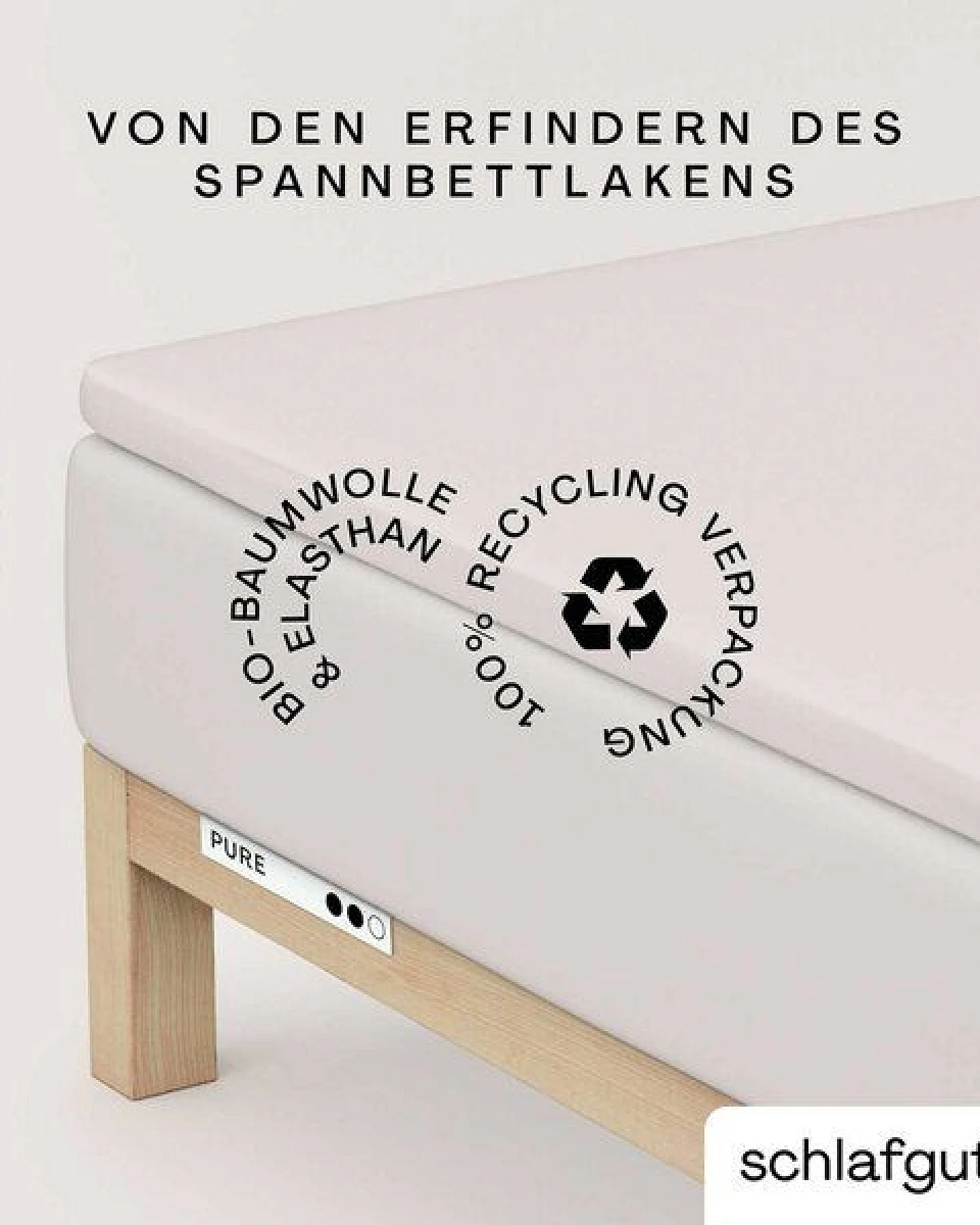 Schlafgut Topper Spannbettlaken Pure - 95% Biobaumwolle, 5% Elasthan - Matratzenhöhe bis 10cm – Ansicht 3