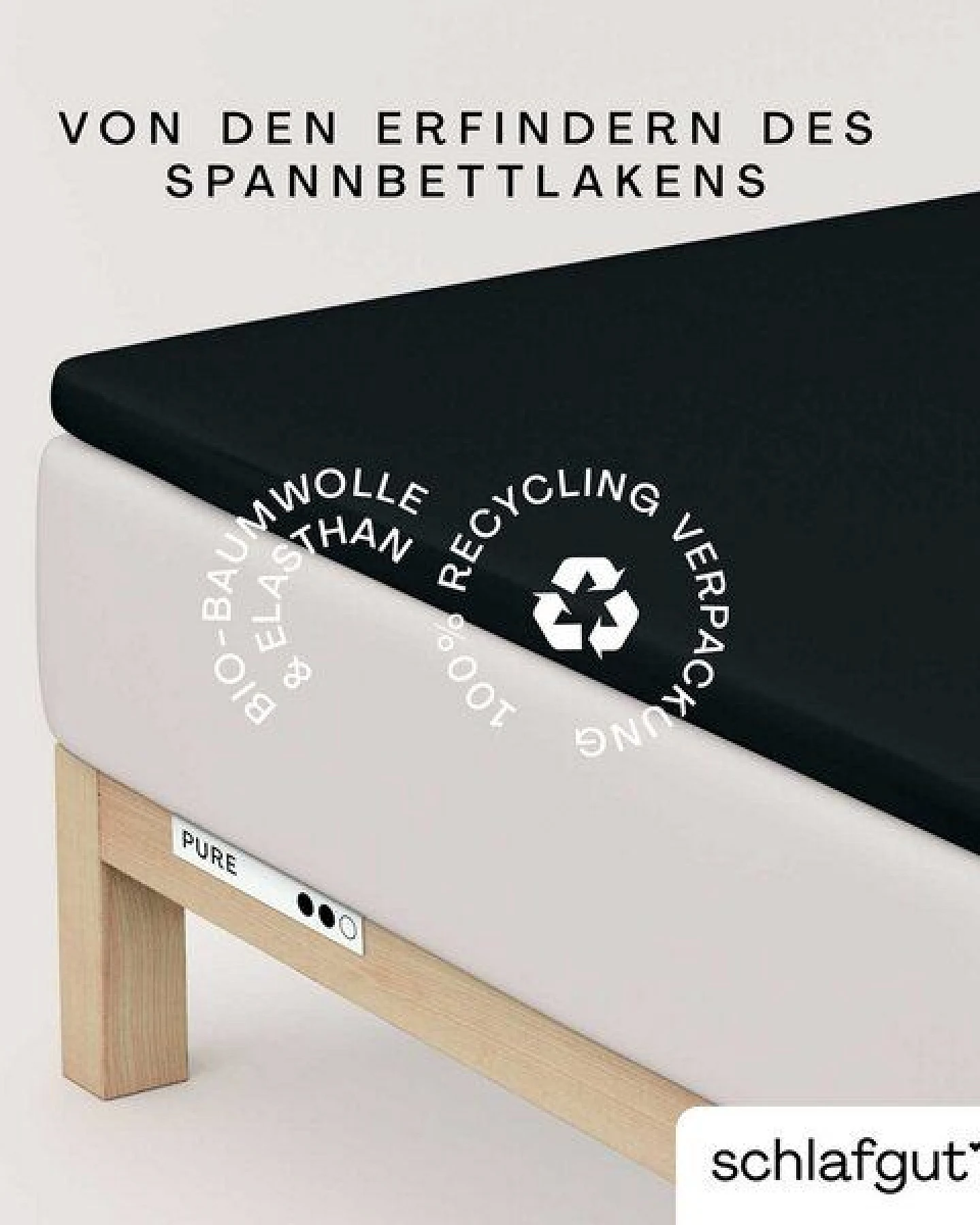 Schlafgut Topper Spannbettlaken Pure - 95% Biobaumwolle, 5% Elasthan - Matratzenhöhe bis 10cm – Ansicht 3