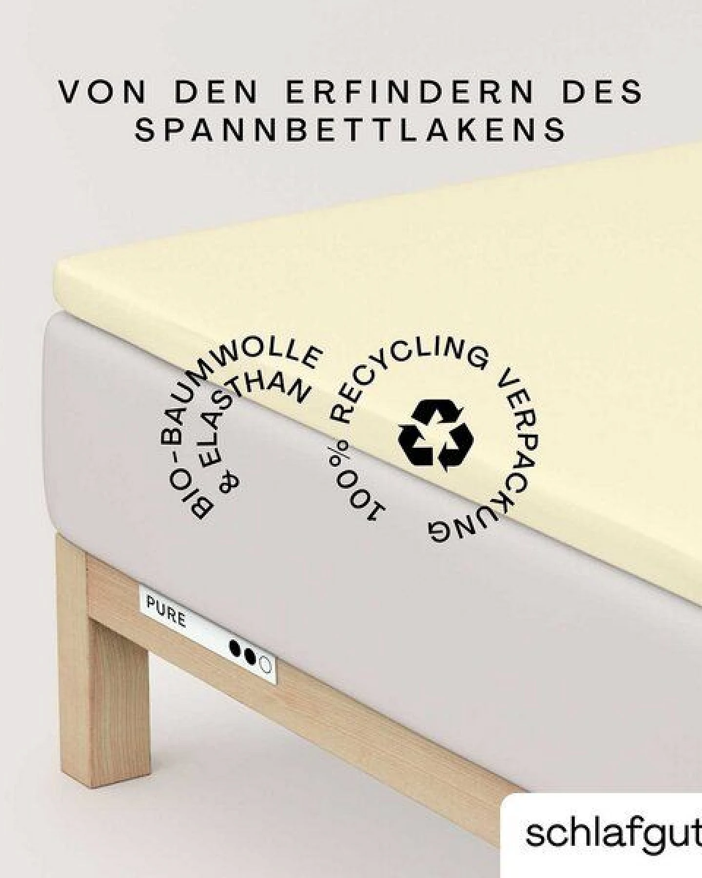 Schlafgut Topper Spannbettlaken Pure - 95% Biobaumwolle, 5% Elasthan - Matratzenhöhe bis 10cm – Ansicht 3