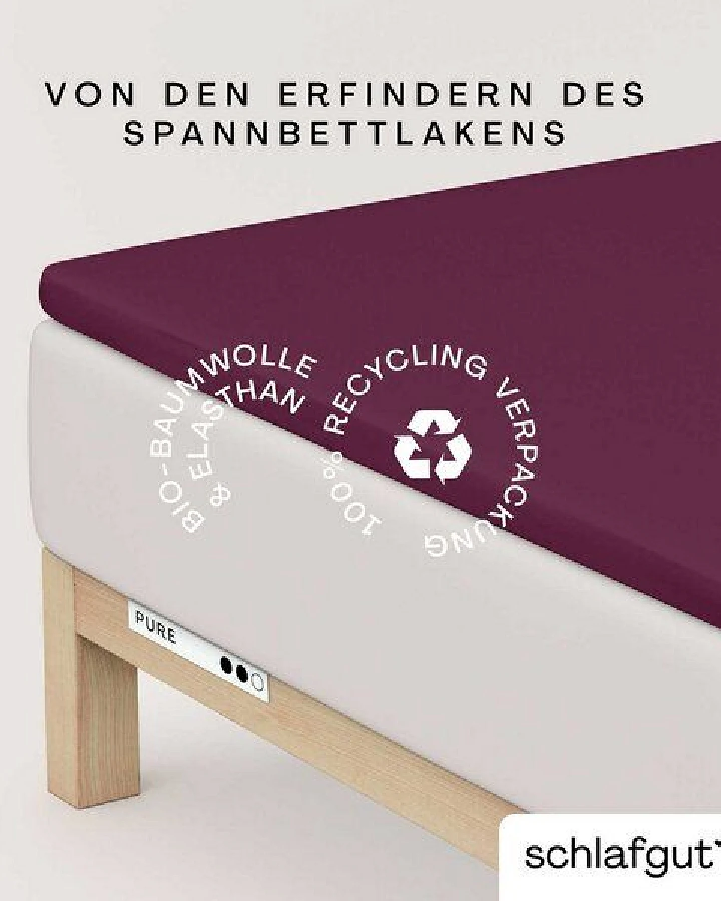 Schlafgut Topper Spannbettlaken Pure - 95% Biobaumwolle, 5% Elasthan - Matratzenhöhe bis 10cm – Ansicht 3