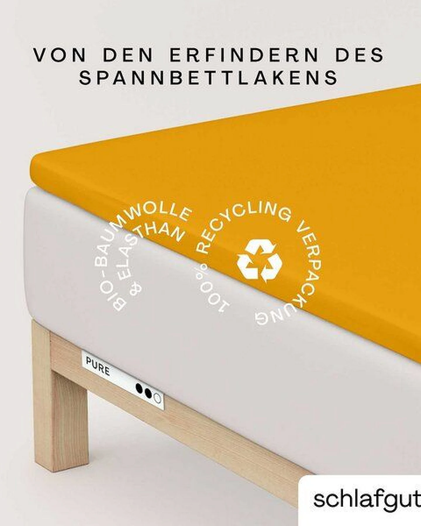Schlafgut Topper Spannbettlaken Pure - 95% Biobaumwolle, 5% Elasthan - Matratzenhöhe bis 10cm – Ansicht 3