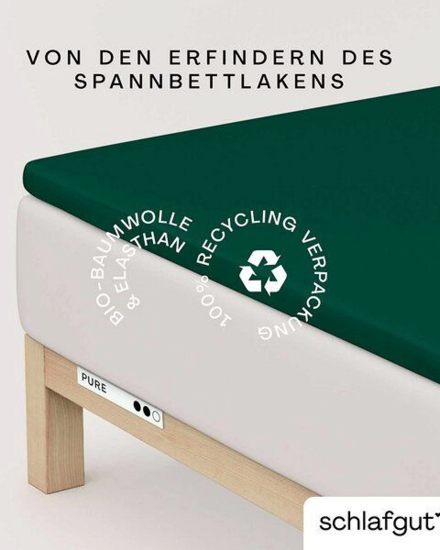 Schlafgut Topper Spannbettlaken Pure - 95% Biobaumwolle, 5% Elasthan - Matratzenhöhe bis 10cm – Ansicht 3