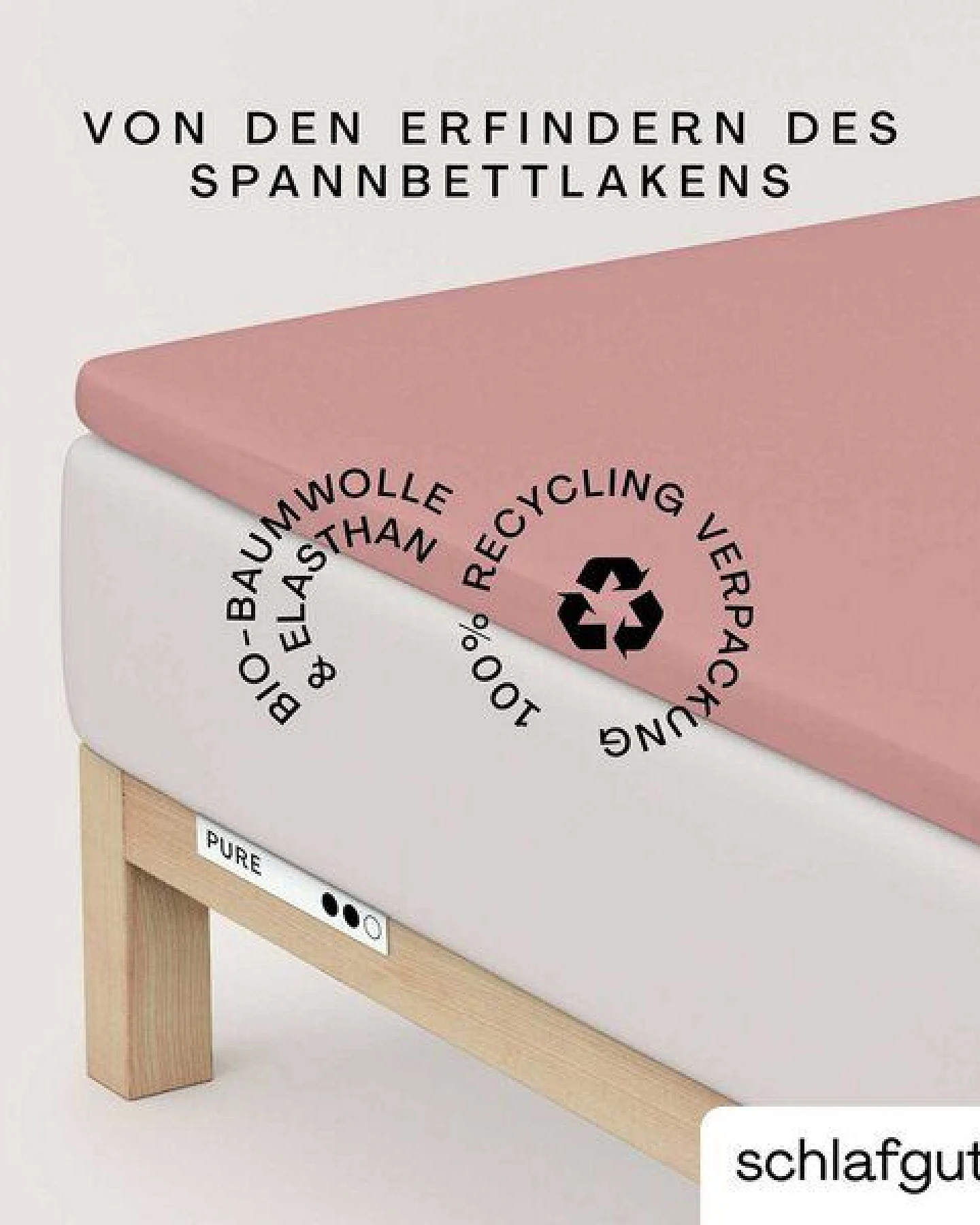 Schlafgut Topper Spannbettlaken Pure - 95% Biobaumwolle, 5% Elasthan - Matratzenhöhe bis 10cm – Ansicht 3