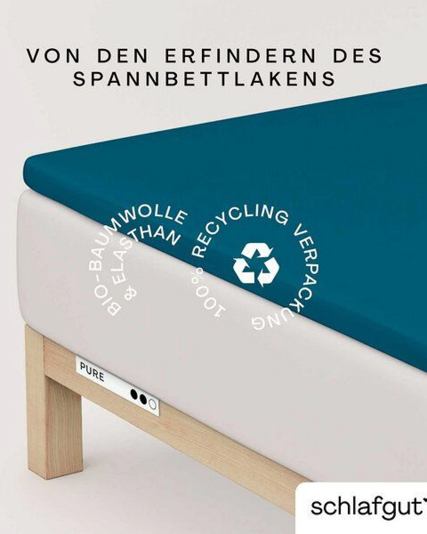 Schlafgut Topper Spannbettlaken Pure - 95% Biobaumwolle, 5% Elasthan - Matratzenhöhe bis 10cm – Ansicht 3