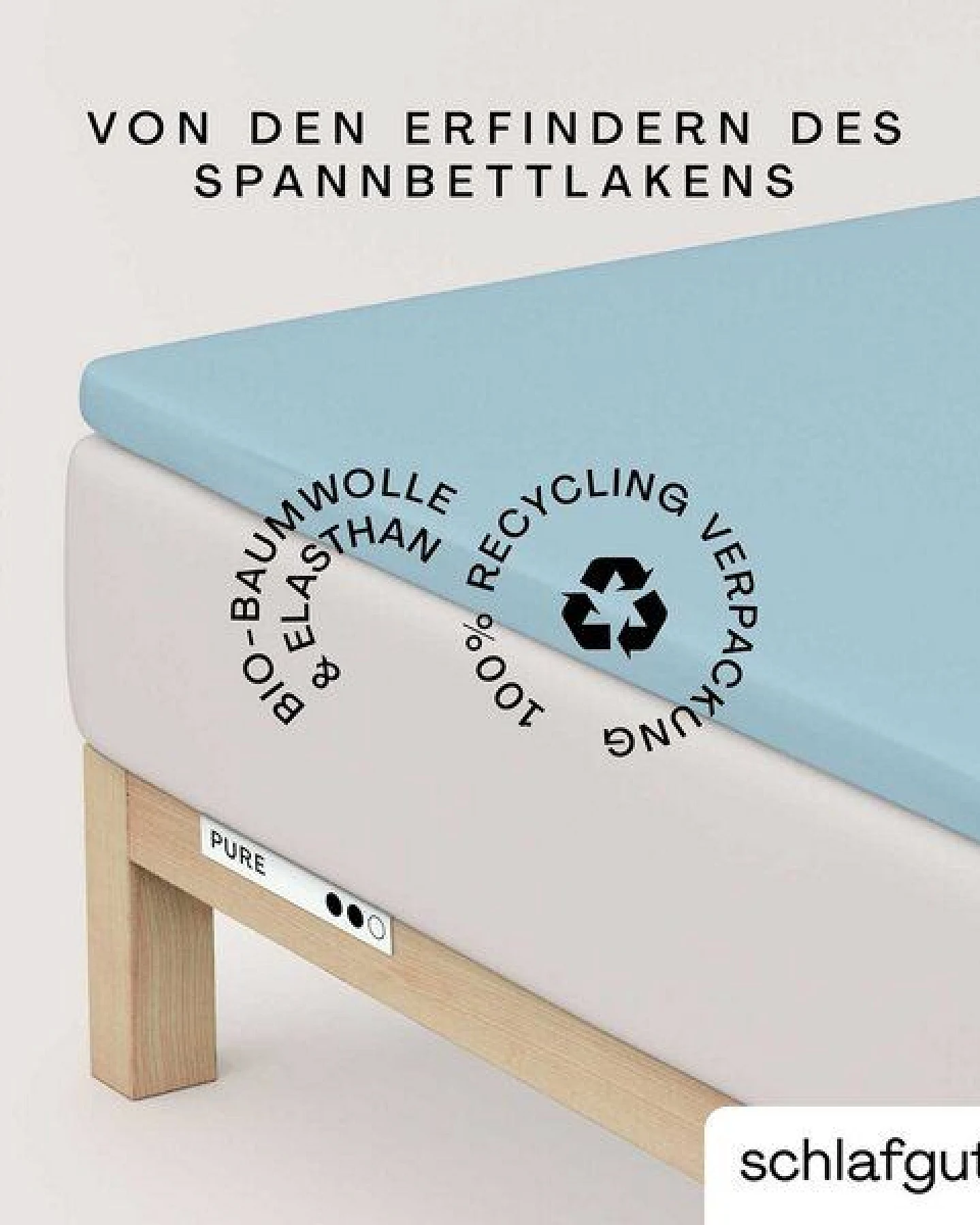 Schlafgut Topper Spannbettlaken Pure - 95% Biobaumwolle, 5% Elasthan - Matratzenhöhe bis 10cm – Ansicht 3