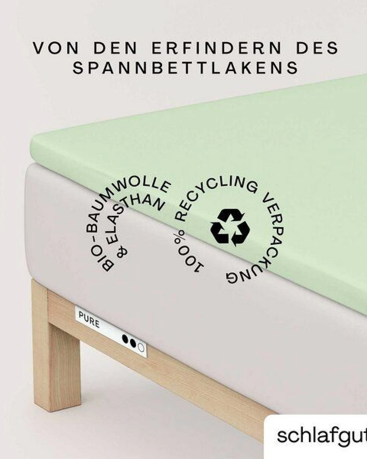 Schlafgut Topper Spannbettlaken Pure - 95% Biobaumwolle, 5% Elasthan - Matratzenhöhe bis 10cm – Ansicht 3