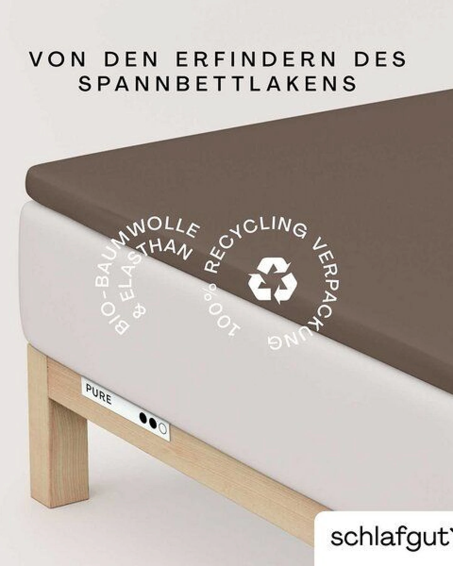 Schlafgut Topper Spannbettlaken Pure - 95% Biobaumwolle, 5% Elasthan - Matratzenhöhe bis 10cm – Ansicht 3