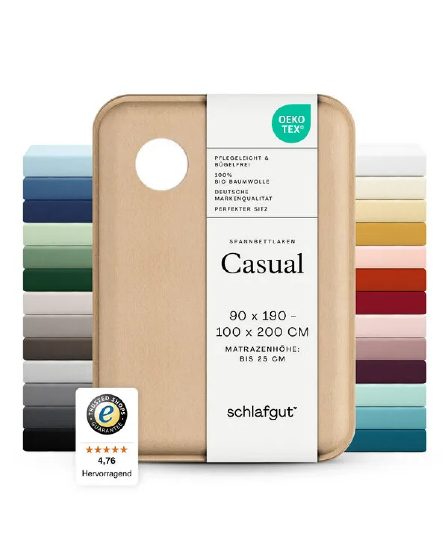 Schlafgut Spannbettlaken Casual Organic - 100% Biobaumwolle – Ansicht 3