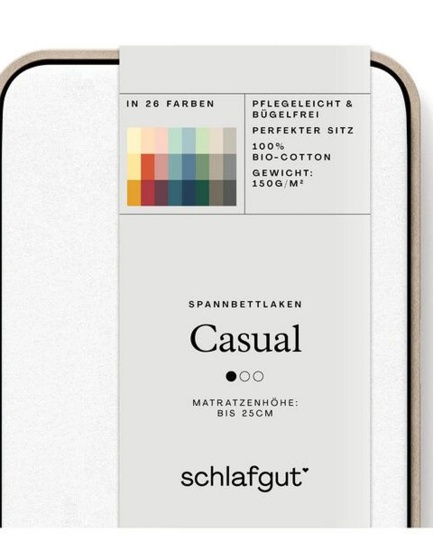 Schlafgut Spannbettlaken Casual Organic - 100% Biobaumwolle – Ansicht 2