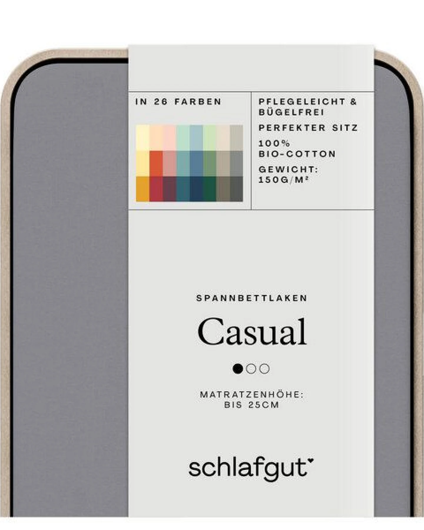 Schlafgut Spannbettlaken Casual Organic - 100% Biobaumwolle – Ansicht 2