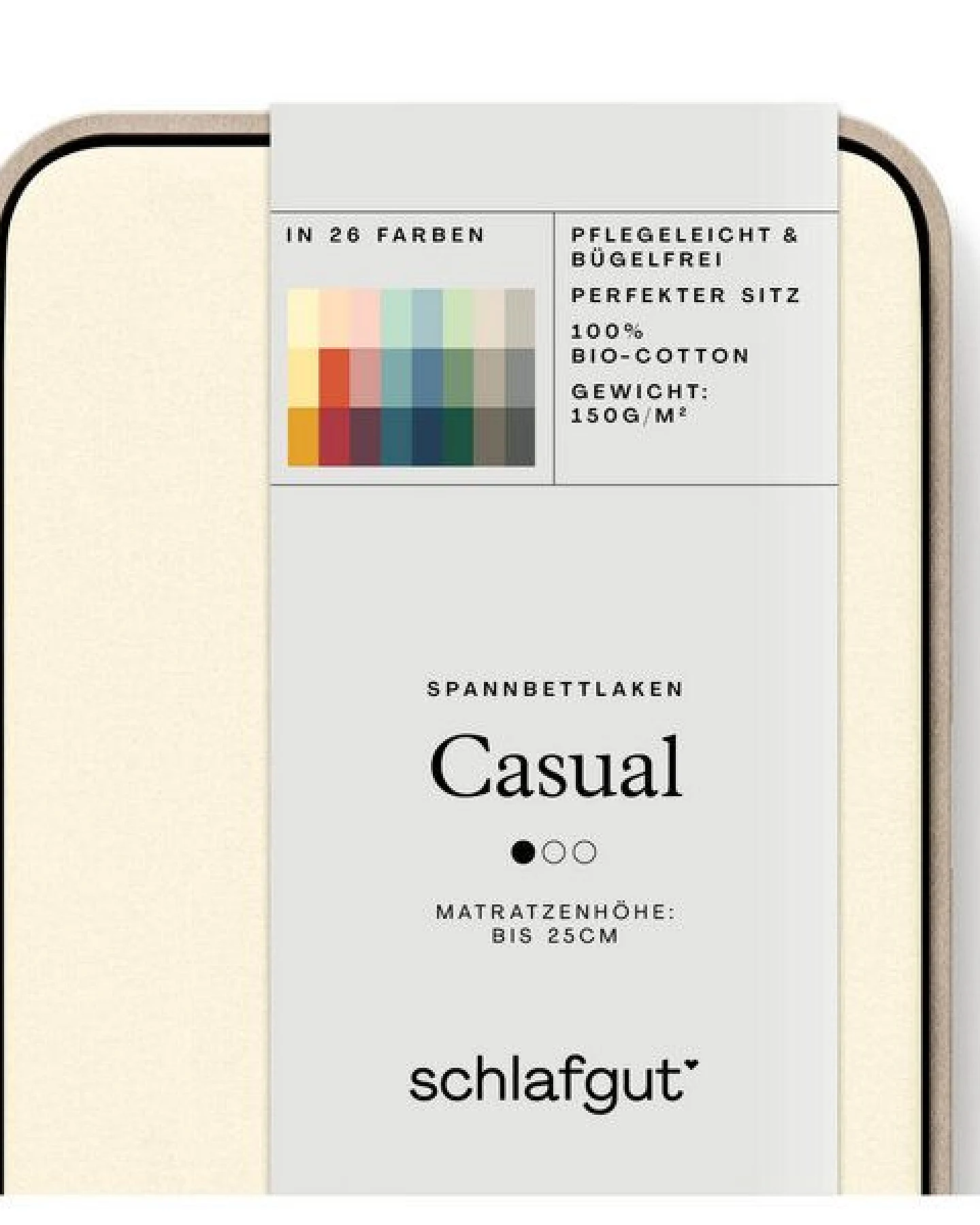 Schlafgut Spannbettlaken Casual Organic - 100% Biobaumwolle – Ansicht 2