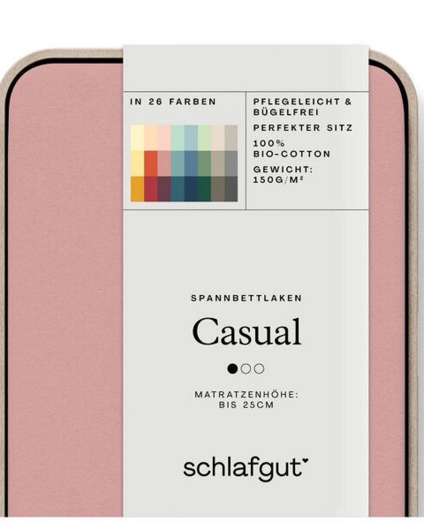 Schlafgut Spannbettlaken Casual Organic - 100% Biobaumwolle – Ansicht 2