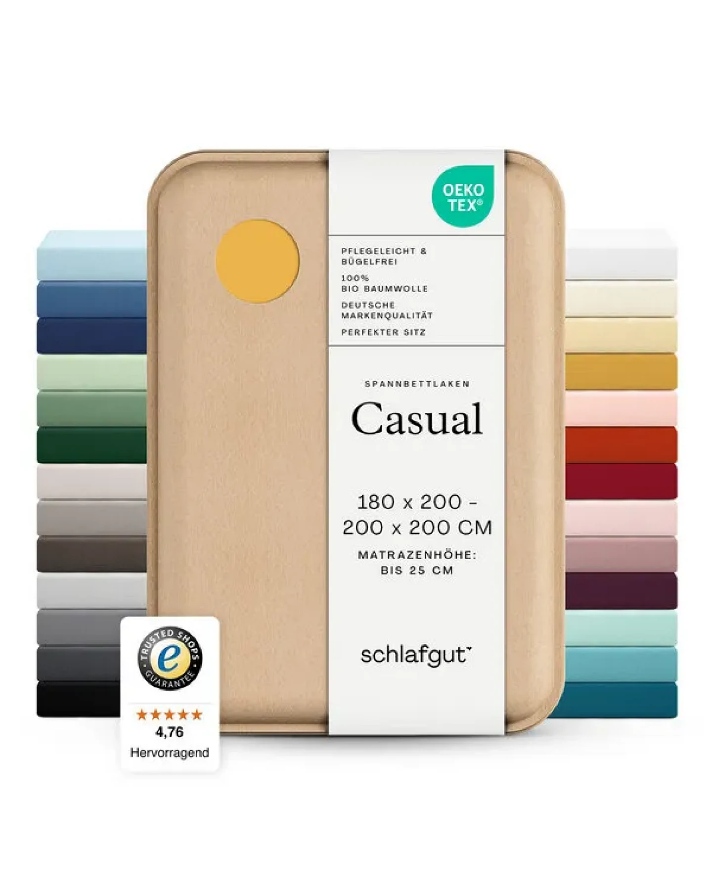 Schlafgut Spannbettlaken Casual Organic - 100% Biobaumwolle – Ansicht 3