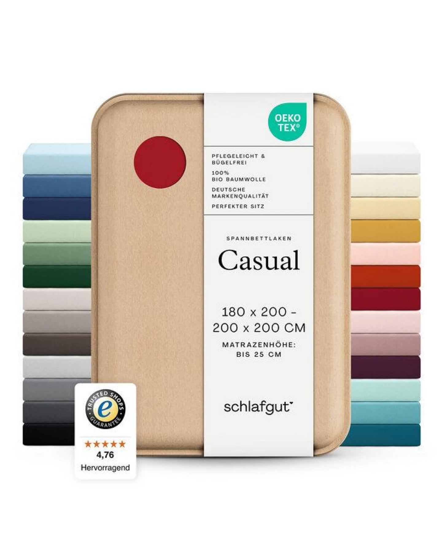 Schlafgut Spannbettlaken Casual Organic - 100% Biobaumwolle – Ansicht 3