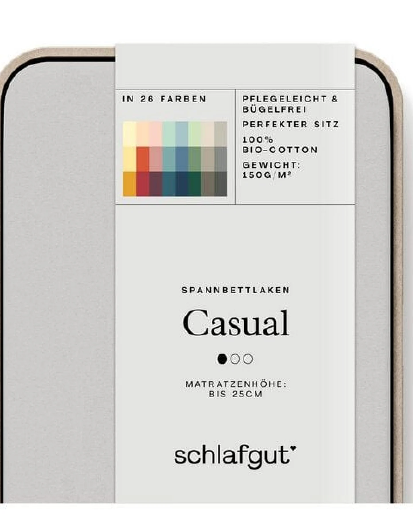Schlafgut Spannbettlaken Casual Organic - 100% Biobaumwolle – Ansicht 2