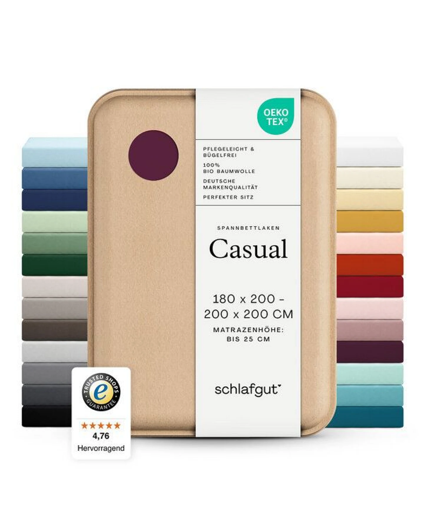 Schlafgut Spannbettlaken Casual Organic - 100% Biobaumwolle – Ansicht 3