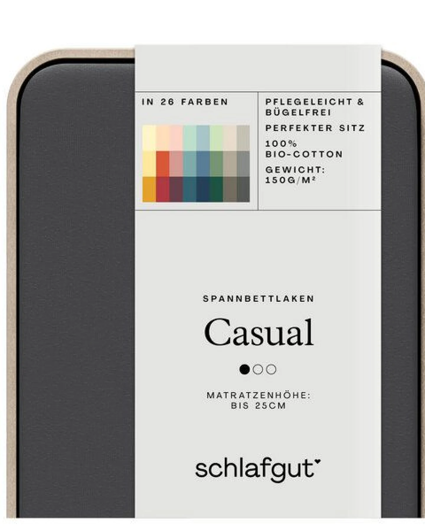 Schlafgut Spannbettlaken Casual Organic - 100% Biobaumwolle – Ansicht 2