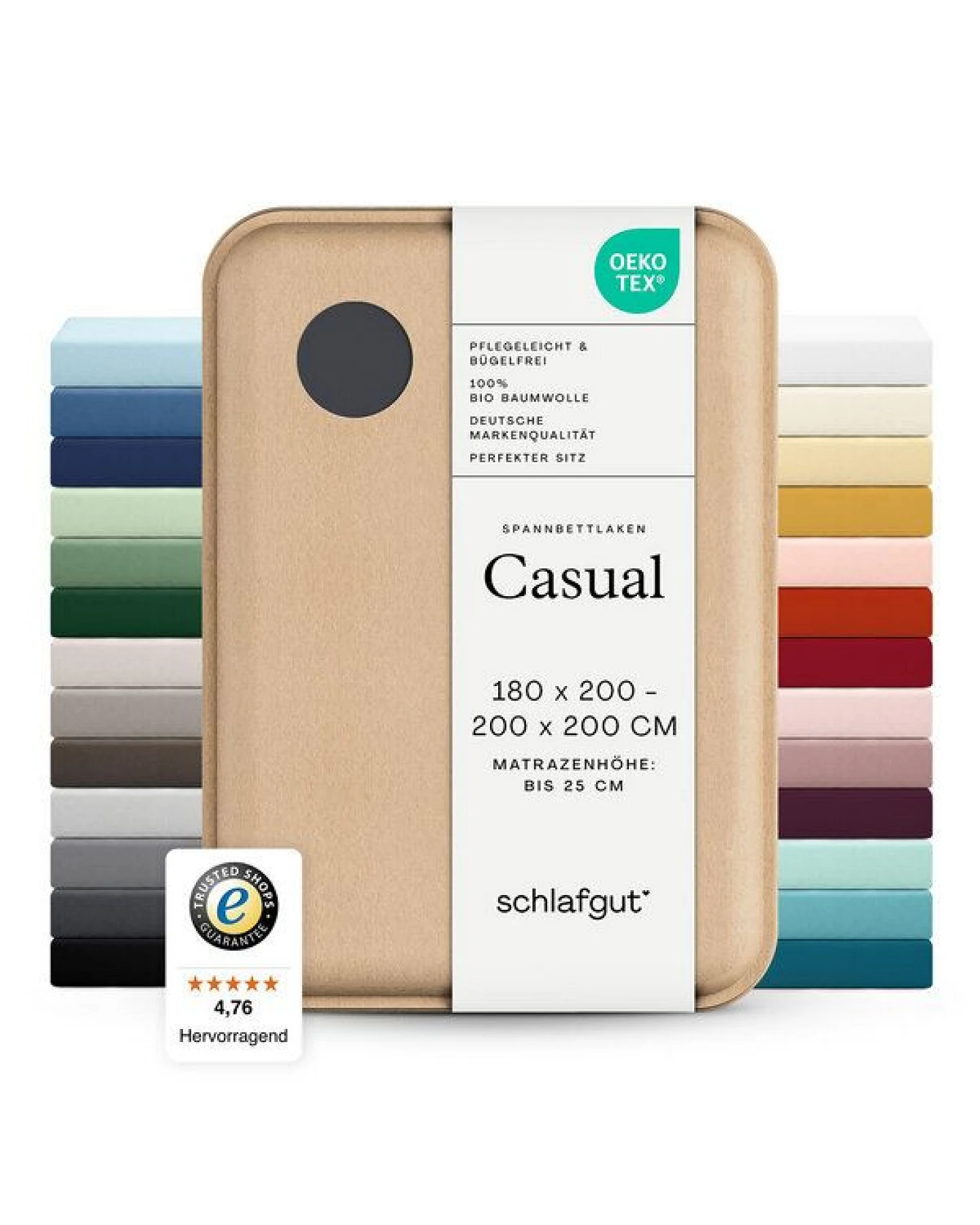 Schlafgut Spannbettlaken Casual Organic - 100% Biobaumwolle – Ansicht 3
