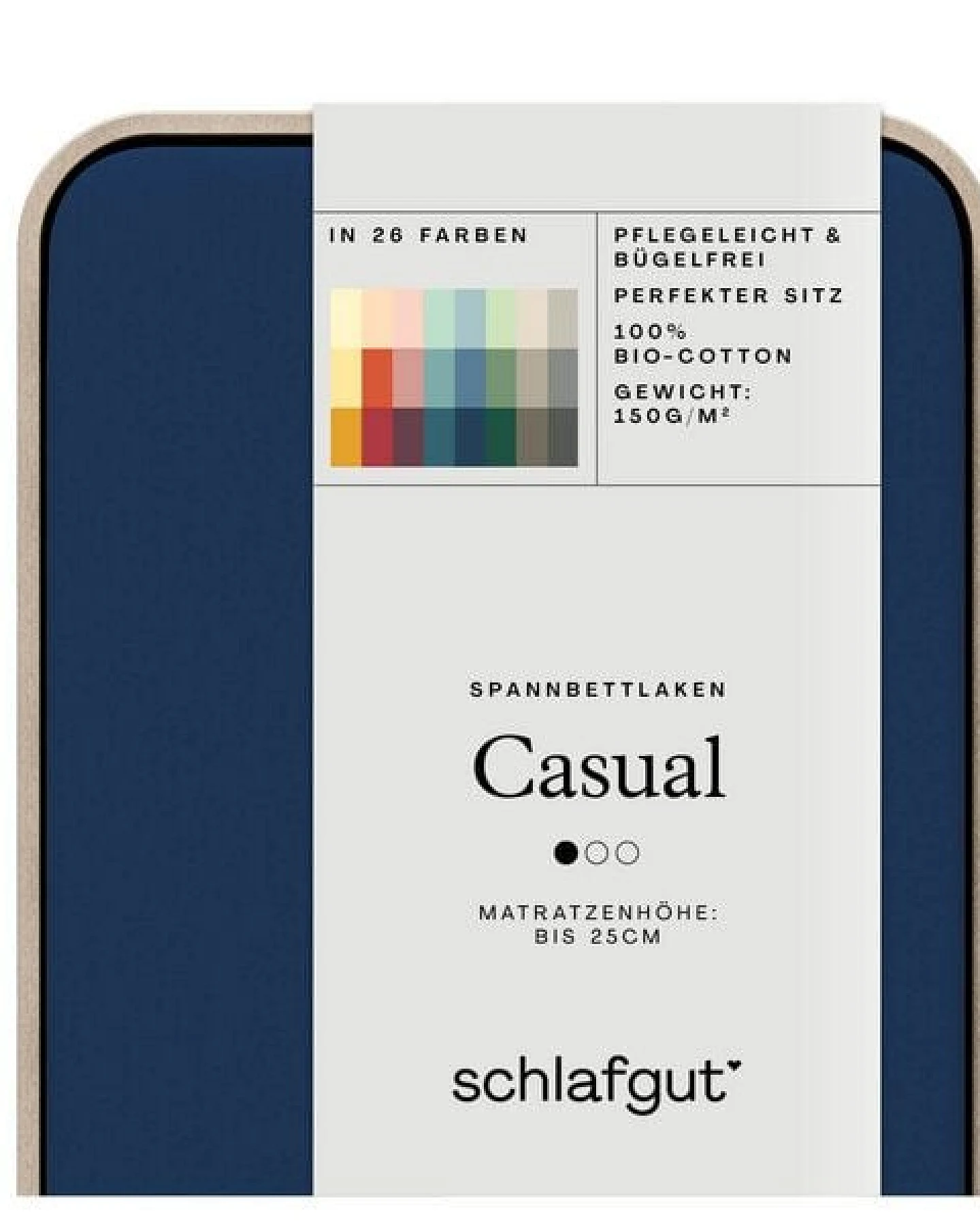 Schlafgut Spannbettlaken Casual Organic - 100% Biobaumwolle – Ansicht 2
