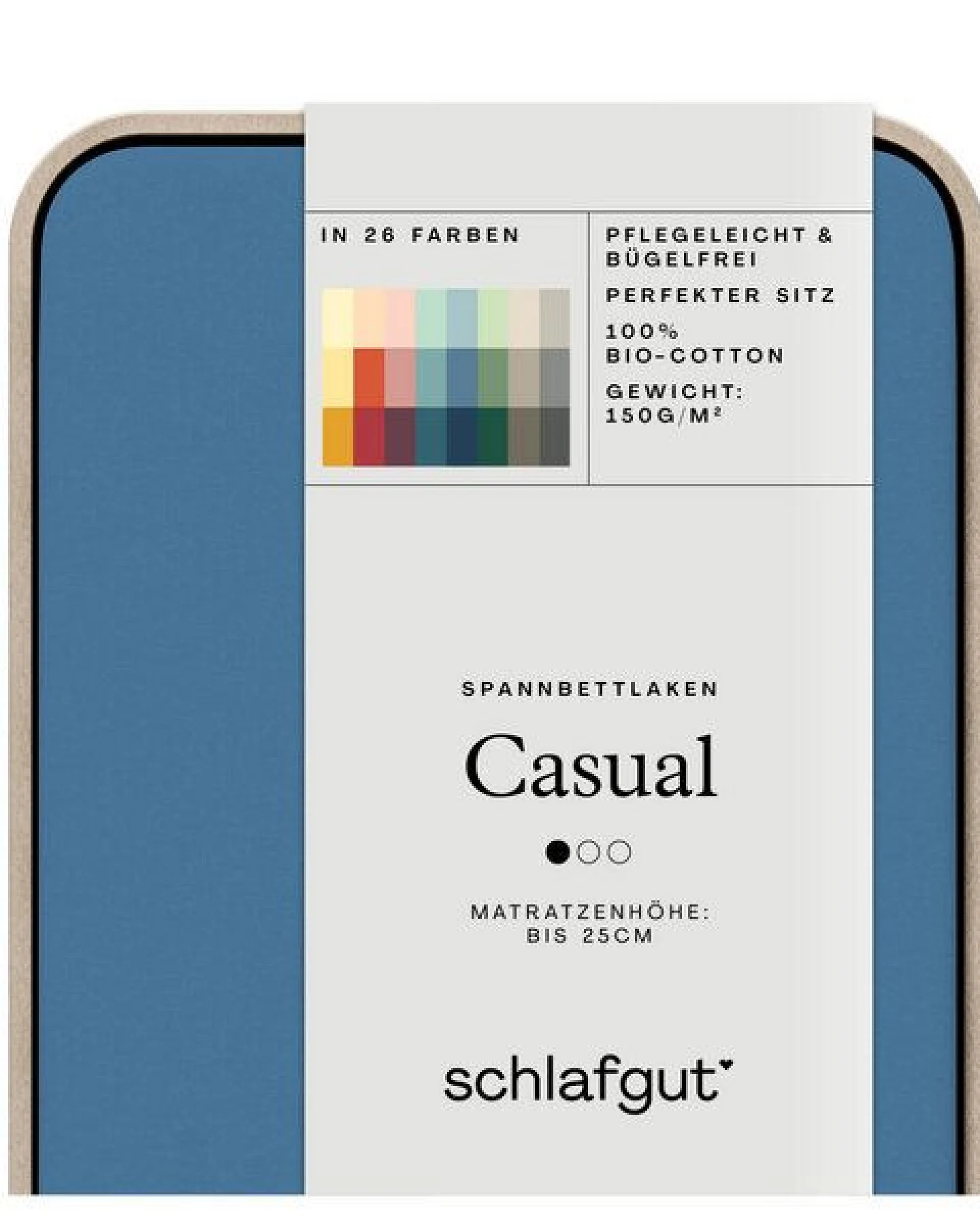 Schlafgut Spannbettlaken Casual Organic - 100% Biobaumwolle – Ansicht 2