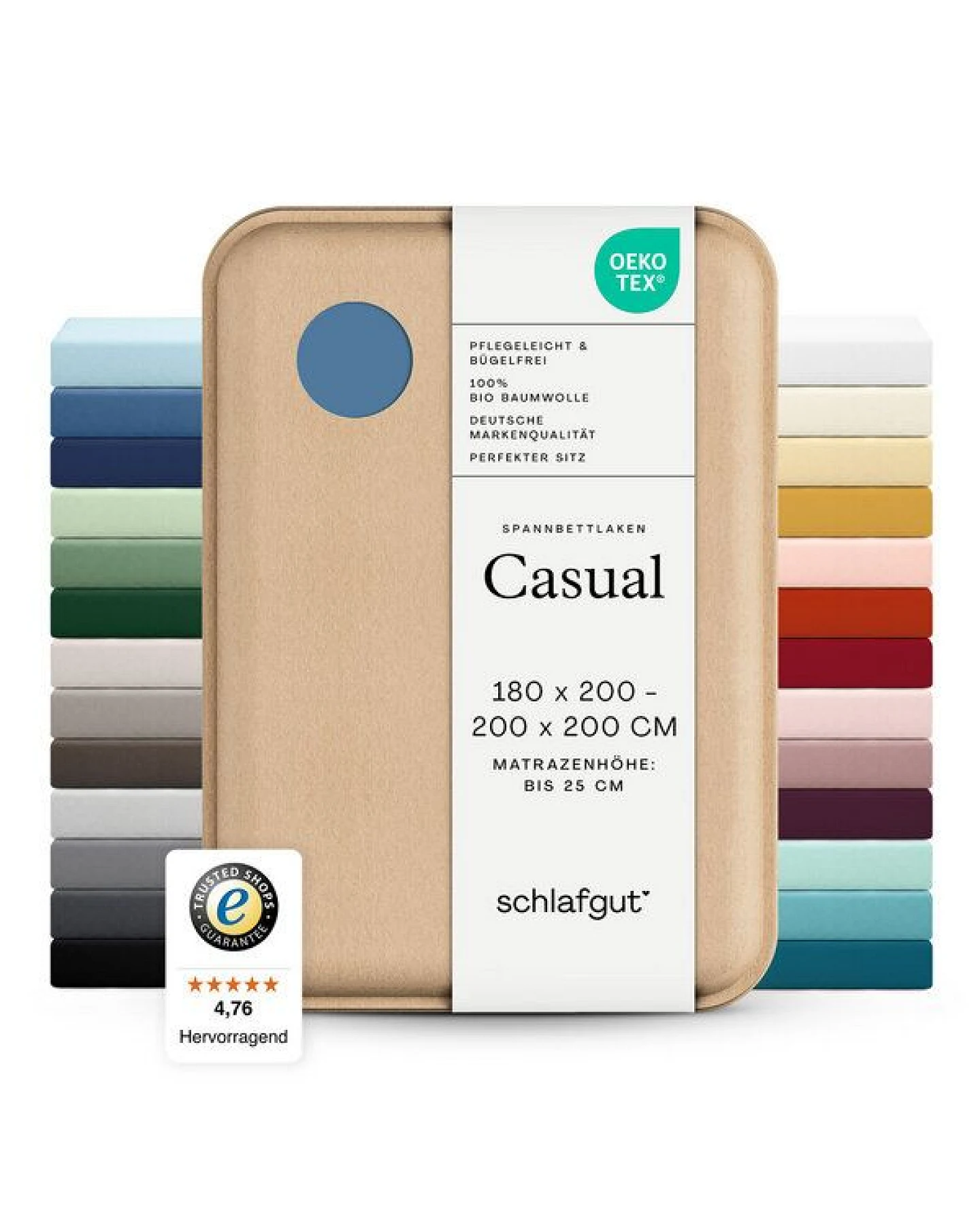 Schlafgut Spannbettlaken Casual Organic - 100% Biobaumwolle – Ansicht 3