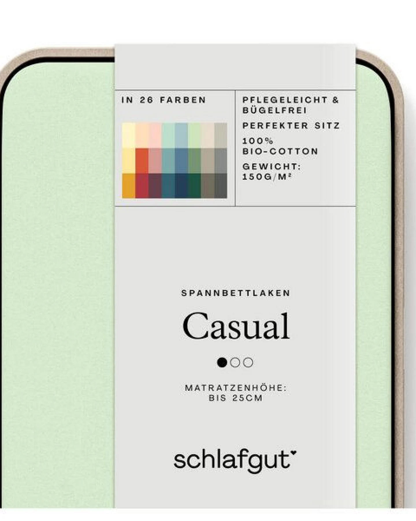 Schlafgut Spannbettlaken Casual Organic - 100% Biobaumwolle – Ansicht 2