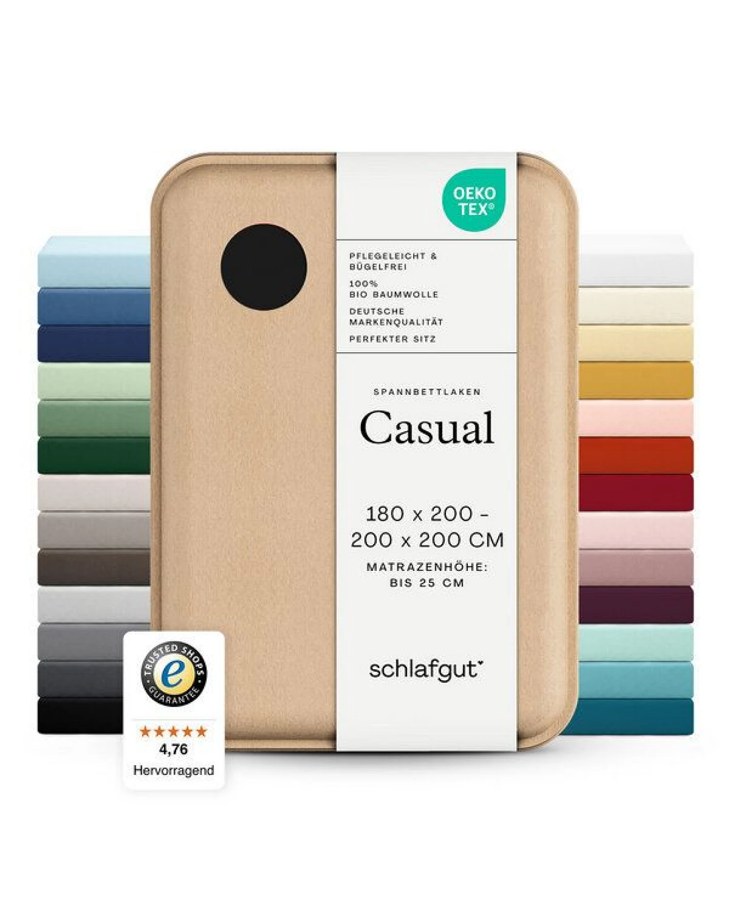 Schlafgut Spannbettlaken Casual Organic - 100% Biobaumwolle – Ansicht 3