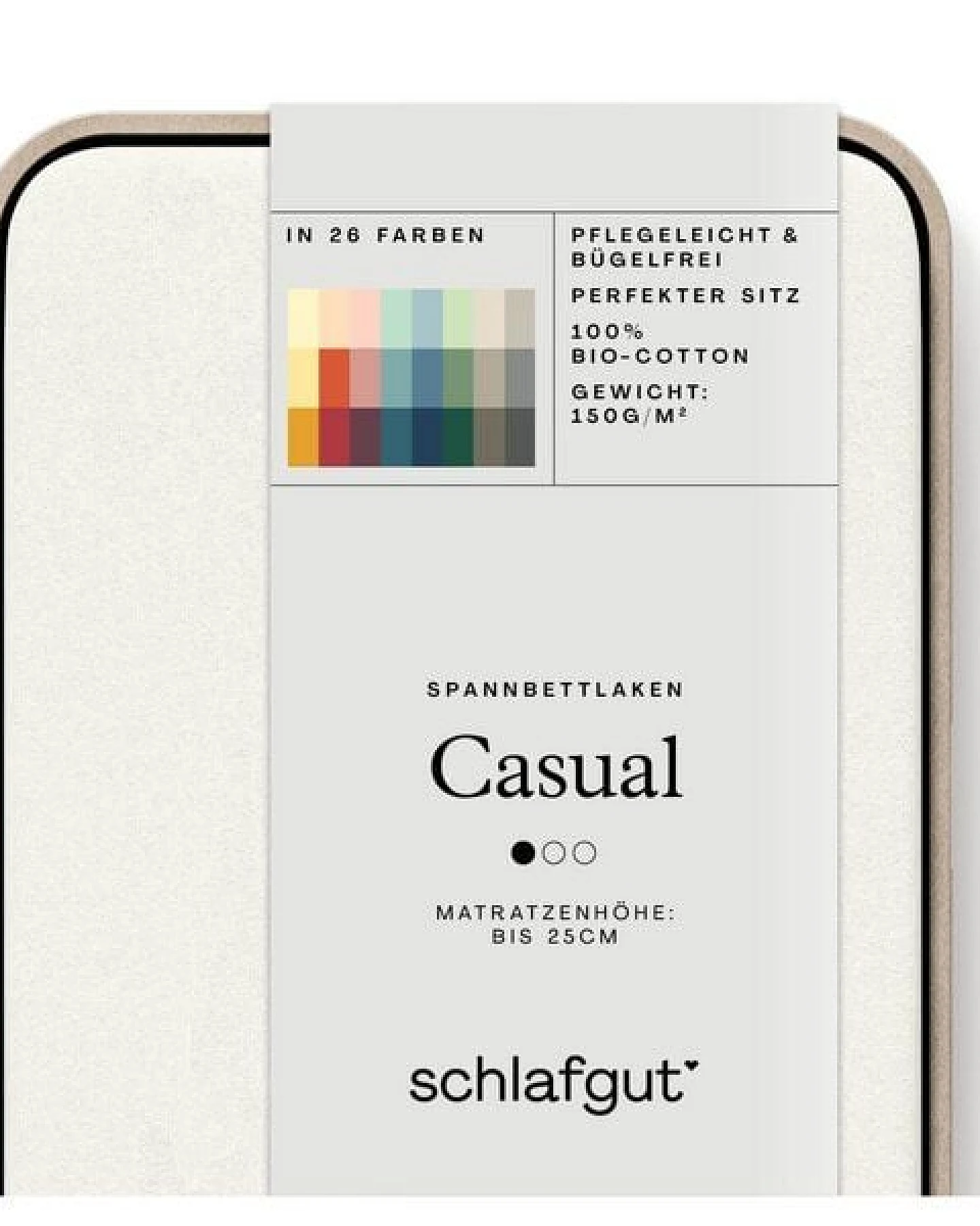 Schlafgut Spannbettlaken Casual Organic - 100% Biobaumwolle – Ansicht 2