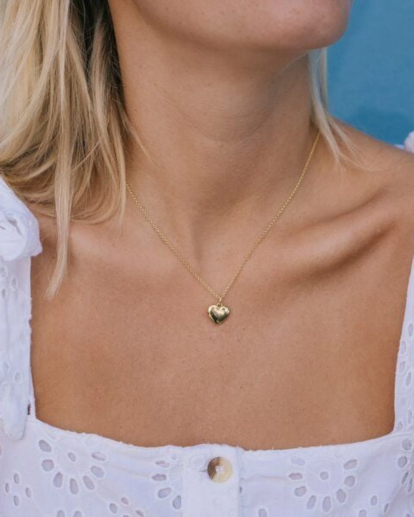 MOANINA Kette My Love Herz - 925 Silber/18k Gold Vermeil - 3 Längen – Ansicht 4