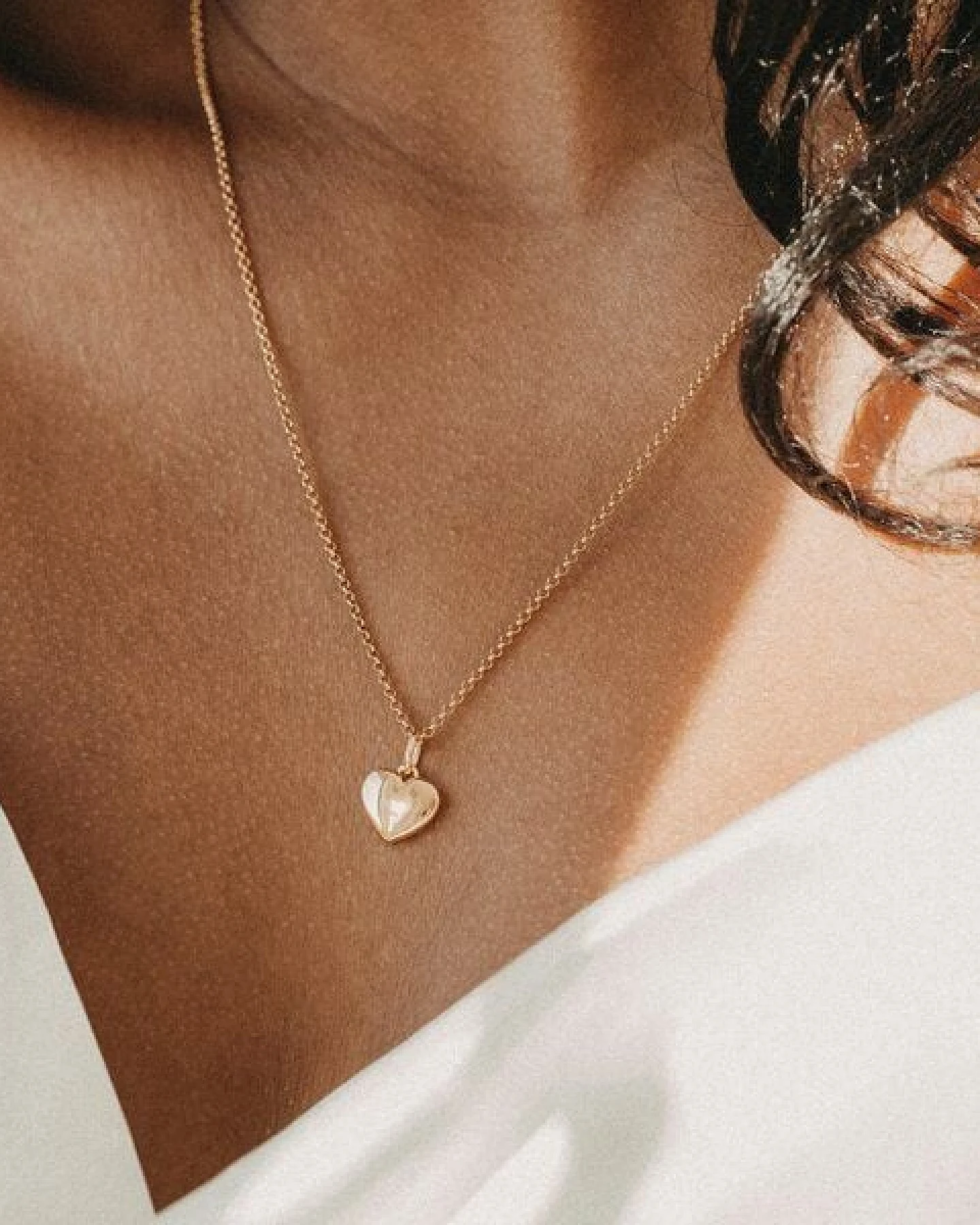 MOANINA Kette My Love Herz - 925 Silber/18k Gold Vermeil - 3 Längen – Ansicht 3
