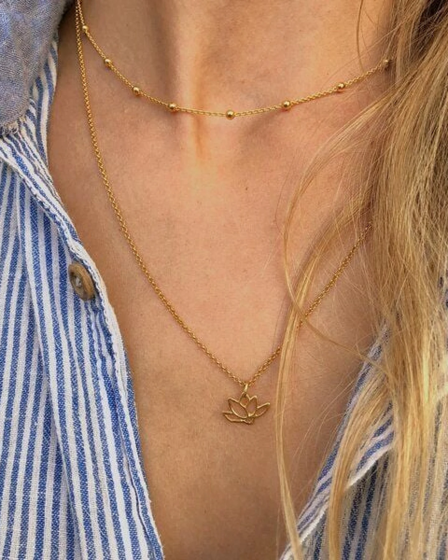 MOANINA Kette Choker Bella - 925 Silber/18k Gold Vermeil – Ansicht 4